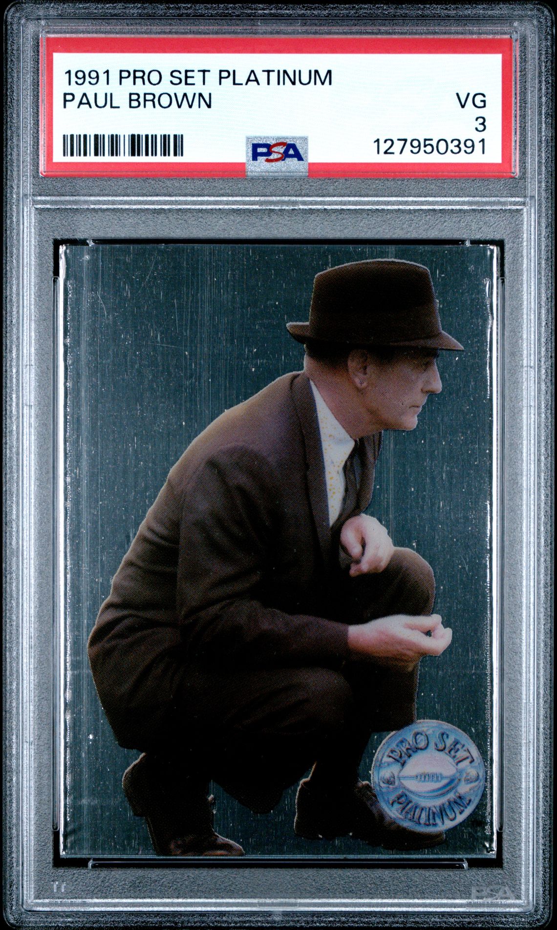 1991 Pro Set Platinum Paul Brown Vg 3 front