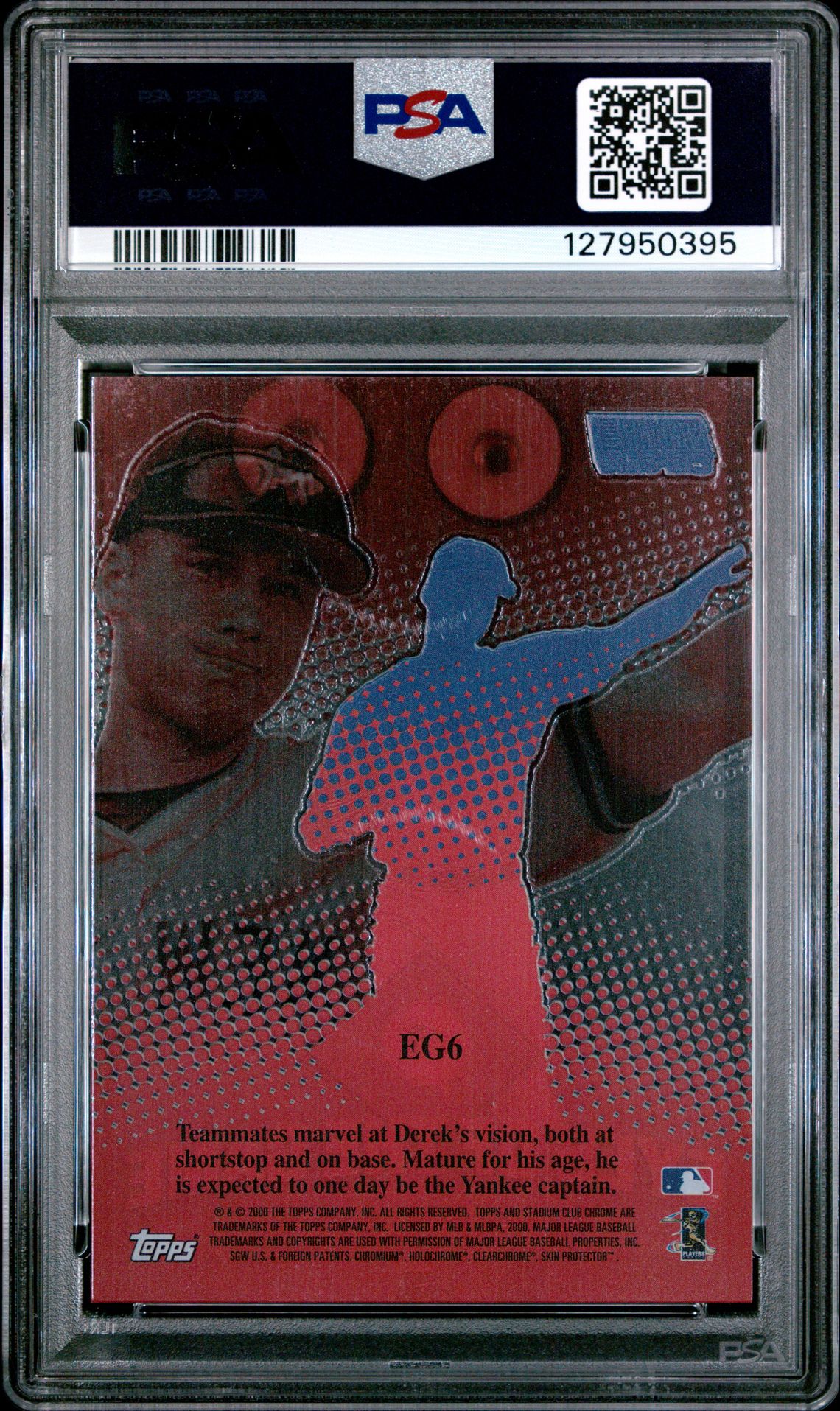 2000 Stadium Club Chrome Eyes Of The Game Derek Jeter #Eg6 (Eyes Of The Game) Gem Mt 10 back