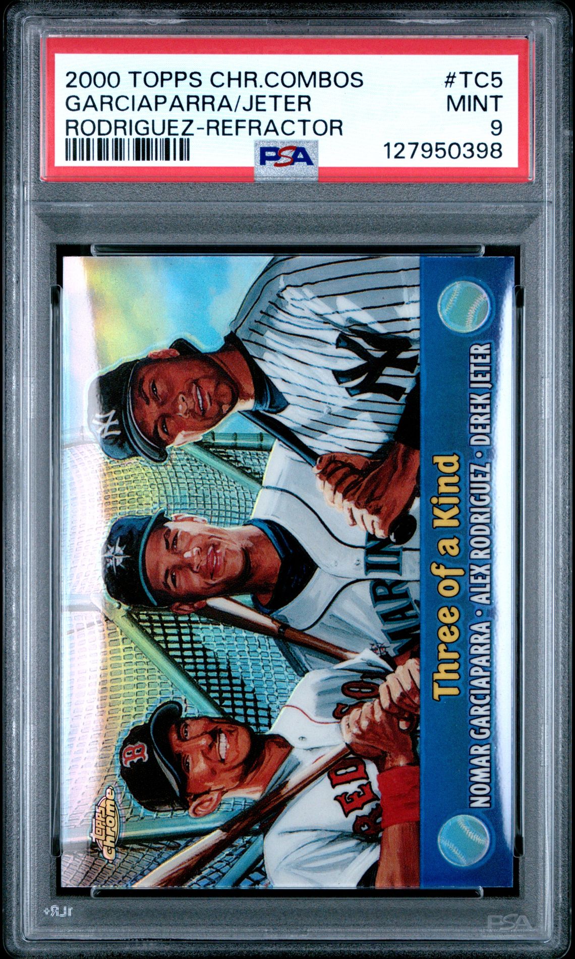 2000 Topps Chrome Combos Garciaparra/Jeter #Tc5 (Rodriguez-Refractor) Mint 9 front