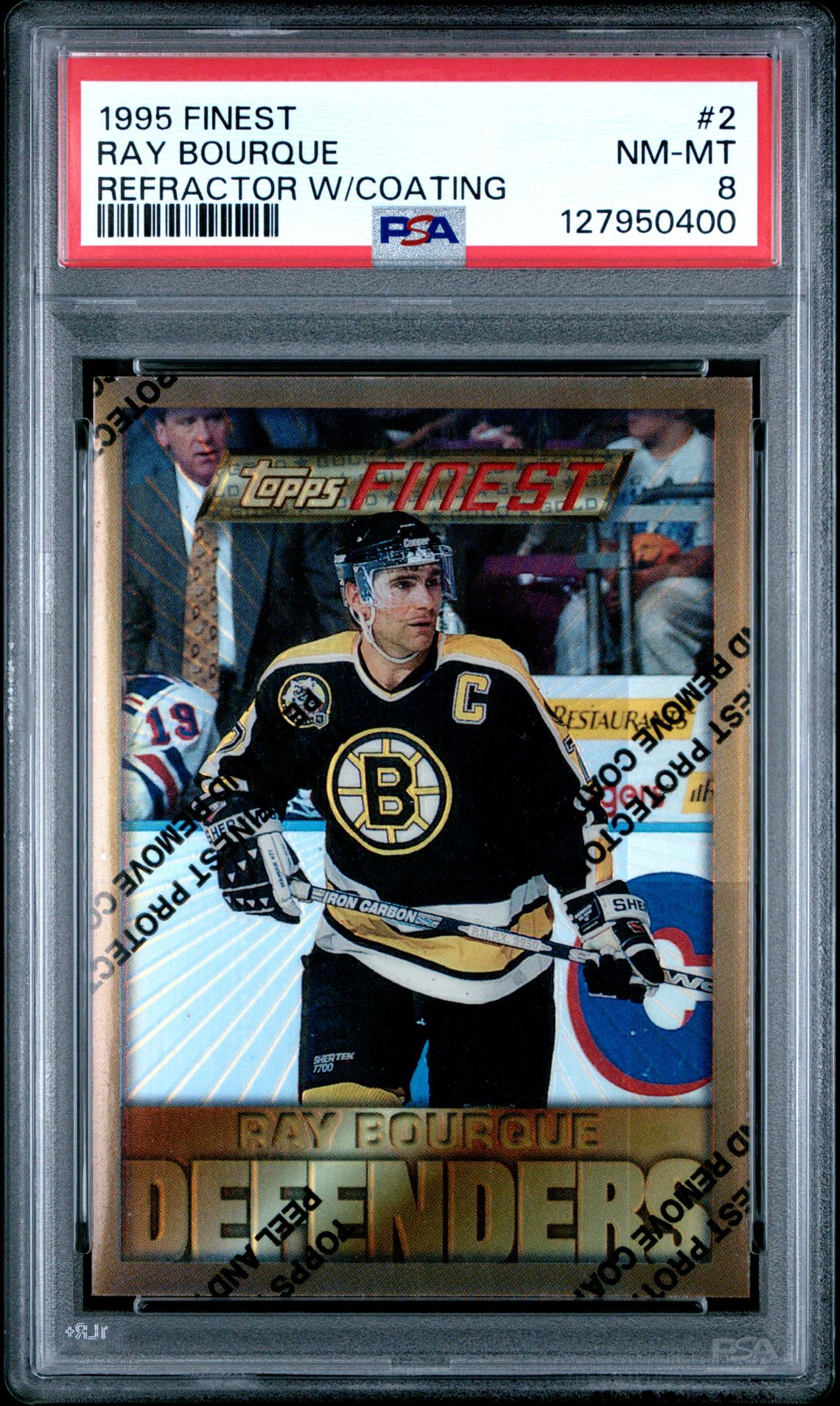 1995 Finest Ray Bourque #2 (Refractor W/Coating) Nm-Mt 8 front