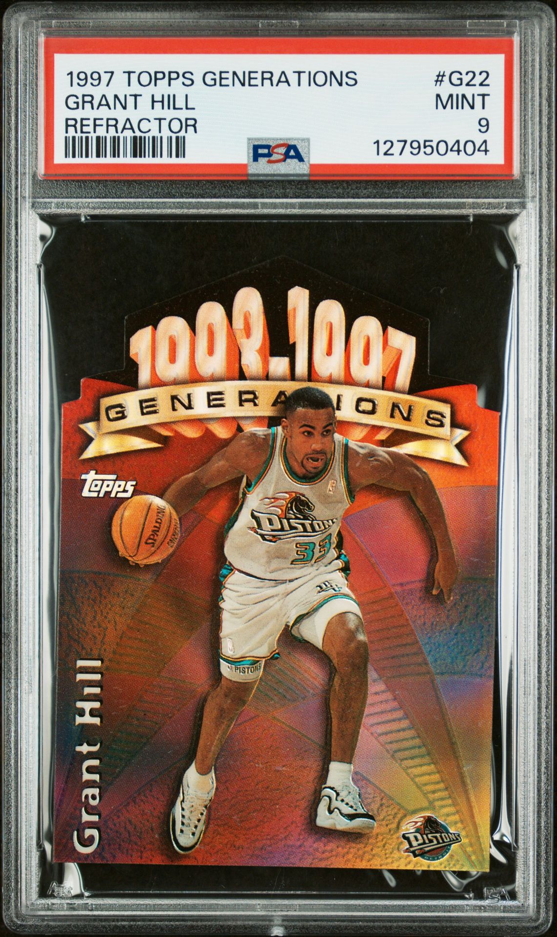 1997 Topps Generations Grant Hill #G22 (Refractor) Mint 9 front