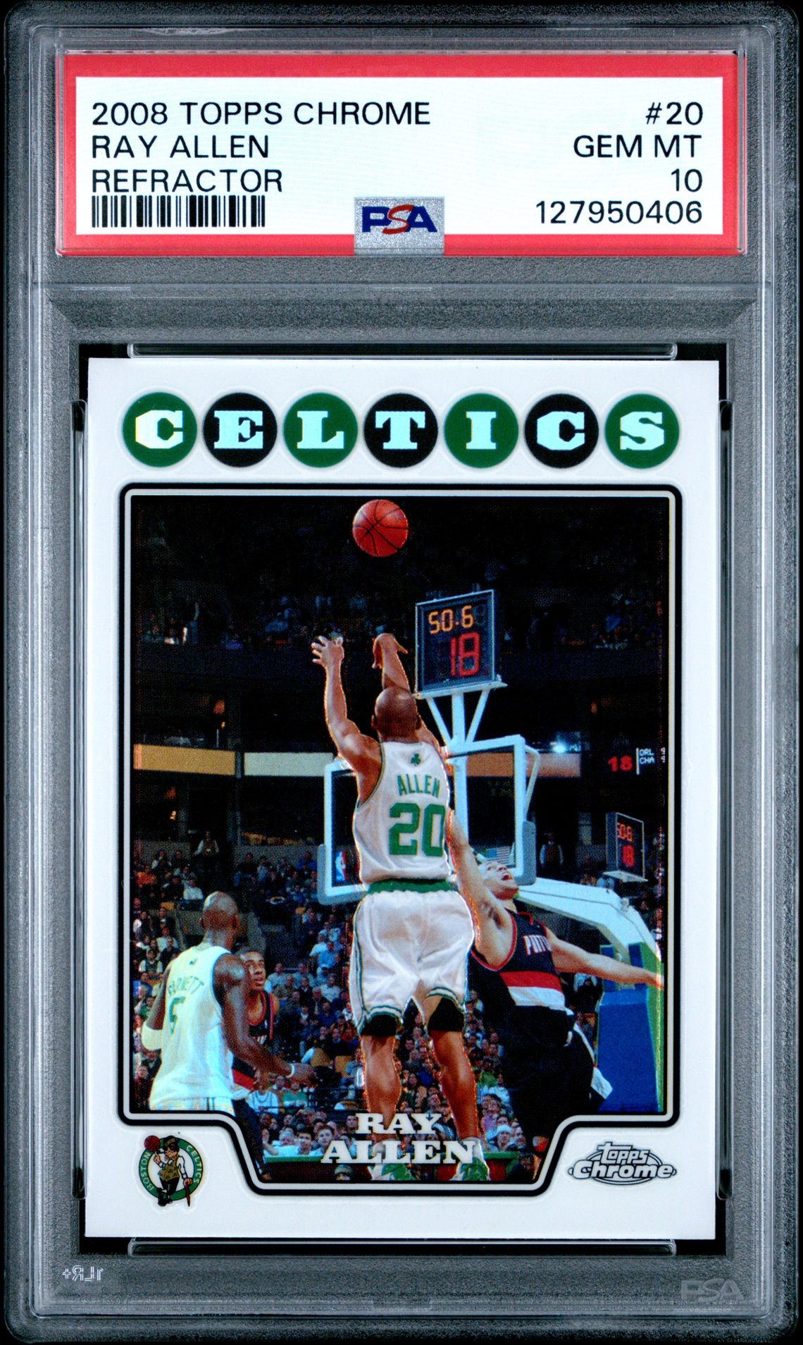 2008 Topps Chrome Ray Allen #20 (Refractor) Gem Mt 10 front