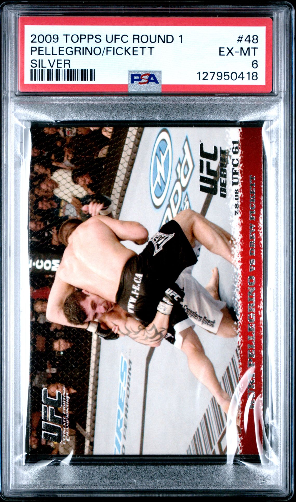 2009 Topps Ufc Round 1 Pellegrino/Fickett #48 (Silver) Ex-Mt 6 front