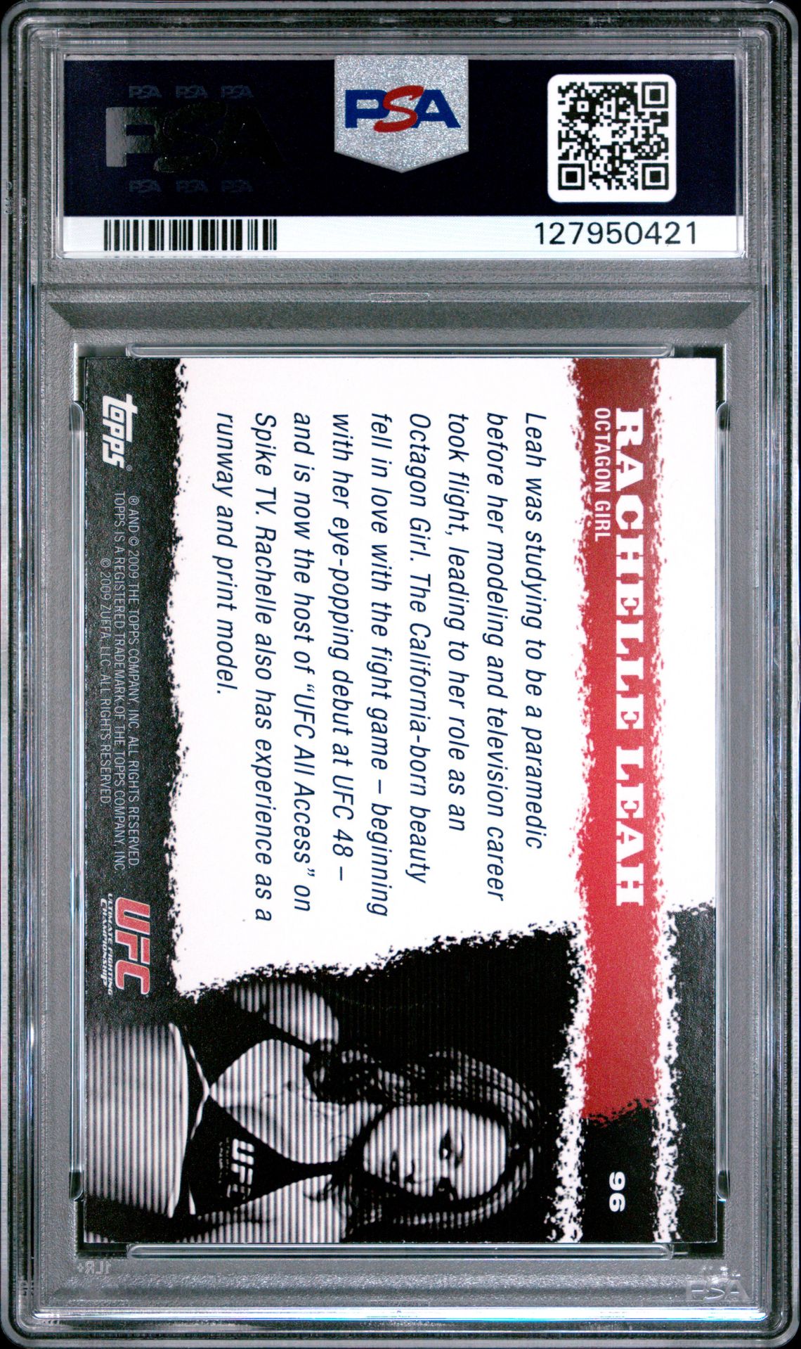 2009 Topps Ufc Round 1 Rachelle Leah #96 Mint 9 back