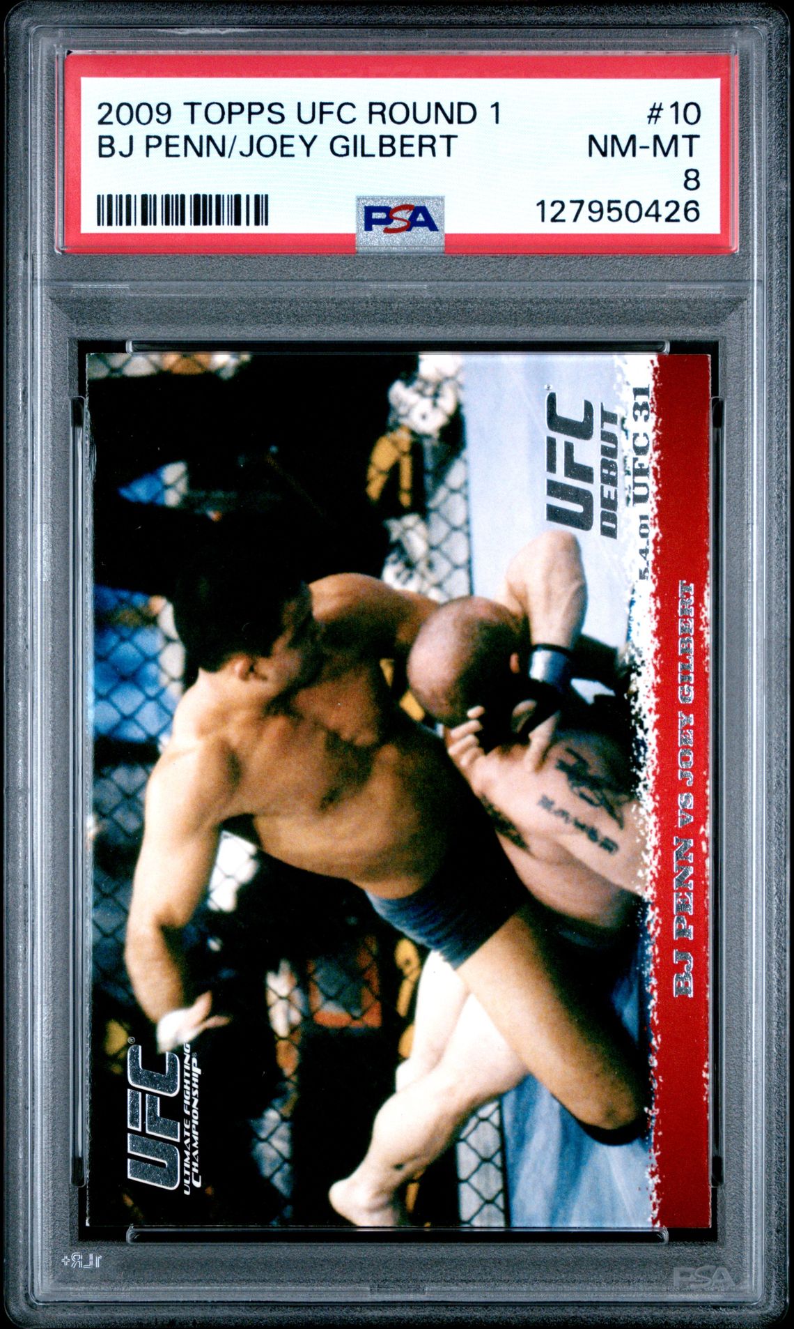 2009 Topps Ufc Round 1 Bj Penn/Joey Gilbert #10 Nm-Mt 8 front