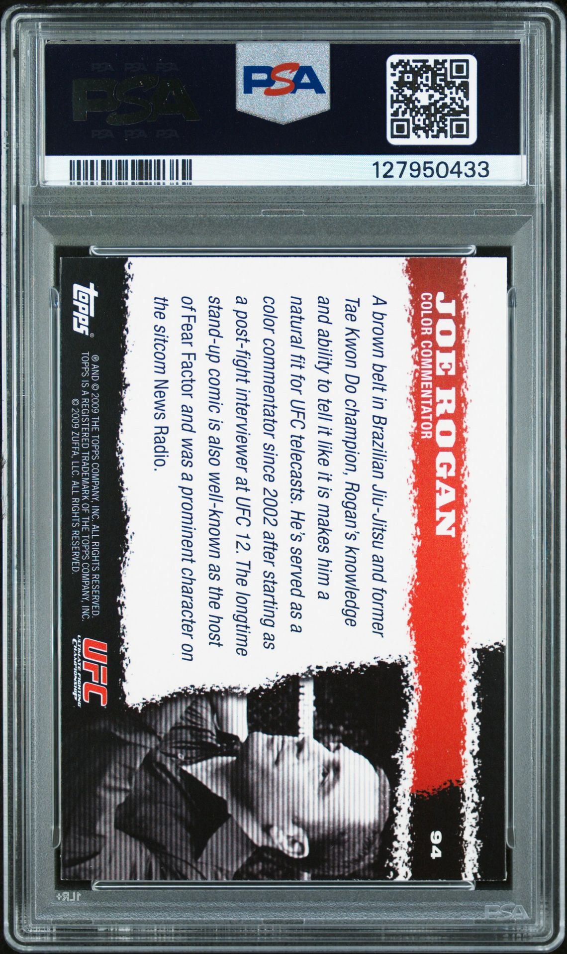 2009 Topps Ufc Round 1 Joe Rogan #94 Nm-Mt 8 back
