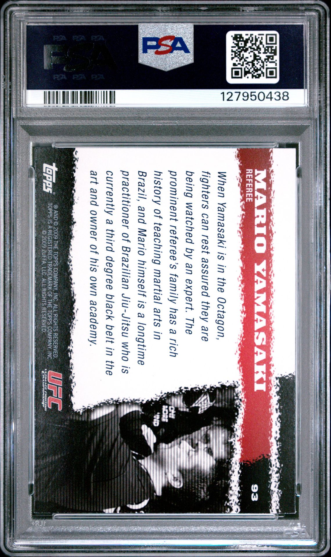 2009 Topps Ufc Round 1 Mario Yamasaki #93 Mint 9 back