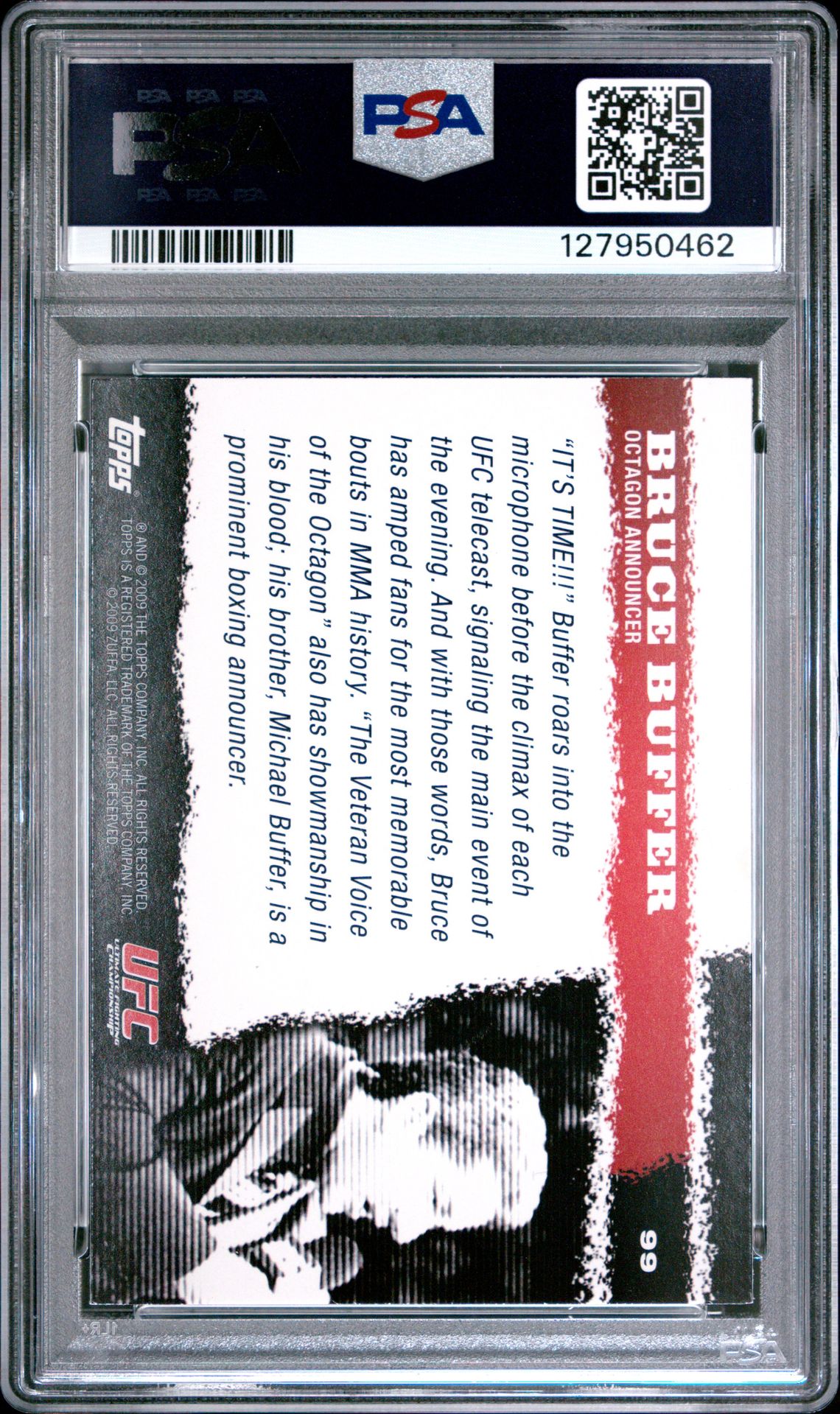 2009 Topps Ufc Round 1 Bruce Buffer #99 Nm 7 back