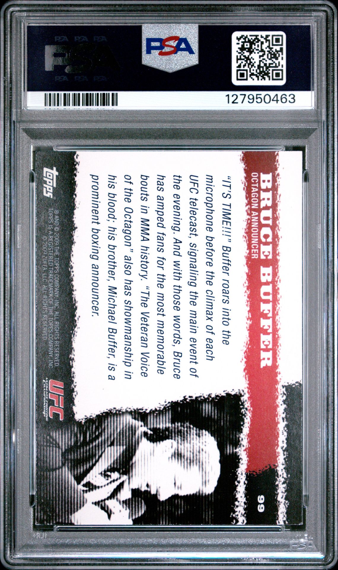 2009 Topps Ufc Round 1 Bruce Buffer #99 Nm-Mt 8 back