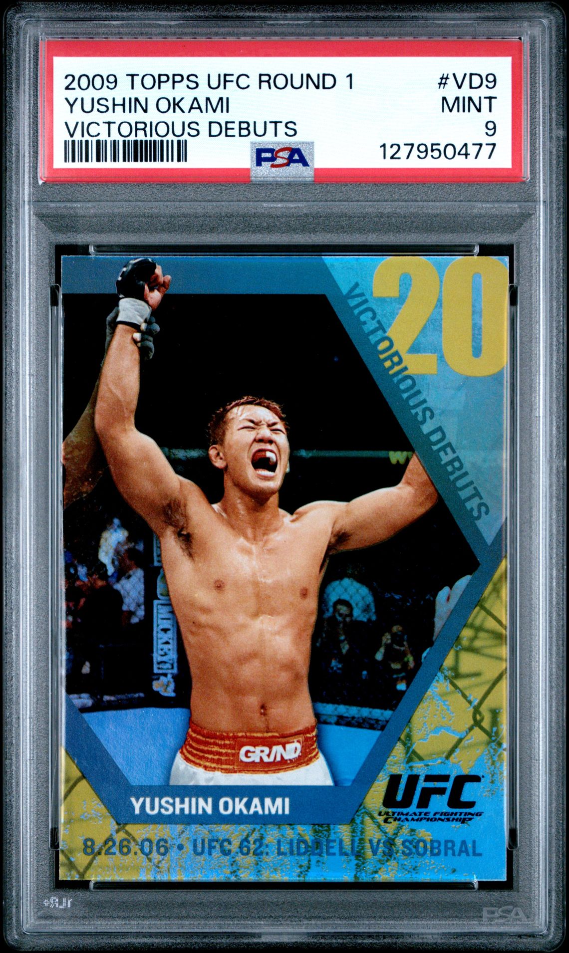 2009 Topps Ufc Round 1 Victorious Debuts Yushin Okami #Vd9 (Victorious Debuts) Mint 9 front
