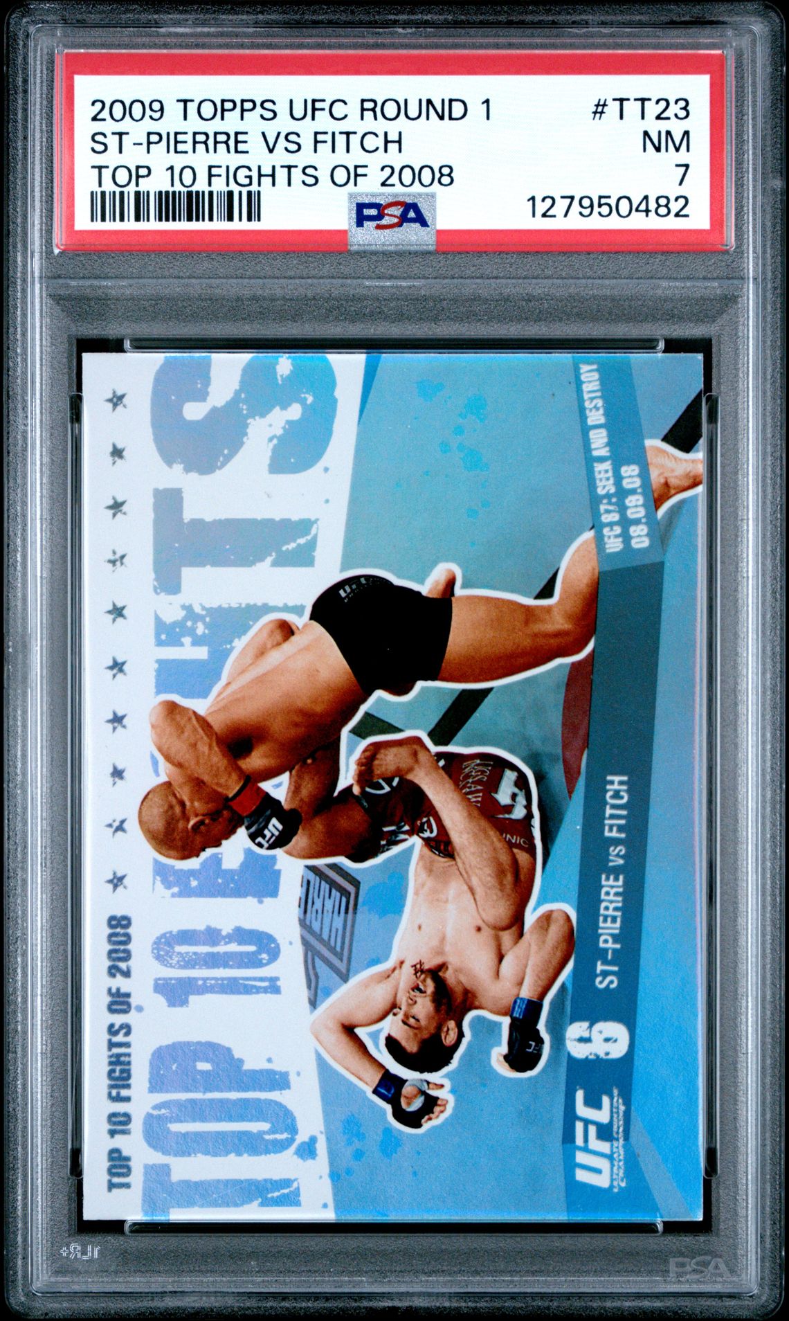 2009 Topps Ufc Round 1 Top 10 Fights Of 2008 St-Pierre Vs Fitch #Tt23 (Top 10 Fights Of 2008) Nm 7 front