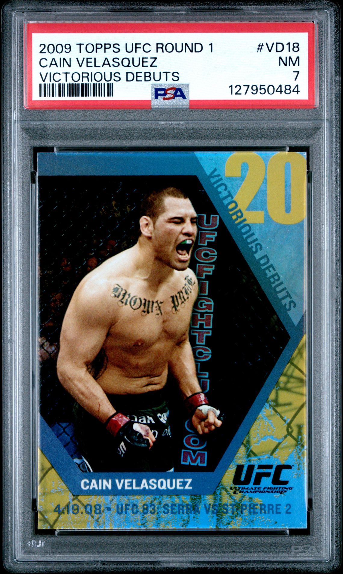 2009 Topps Ufc Round 1 Victorious Debuts Cain Velasquez #Vd18 (Victorious Debuts) Nm 7 front