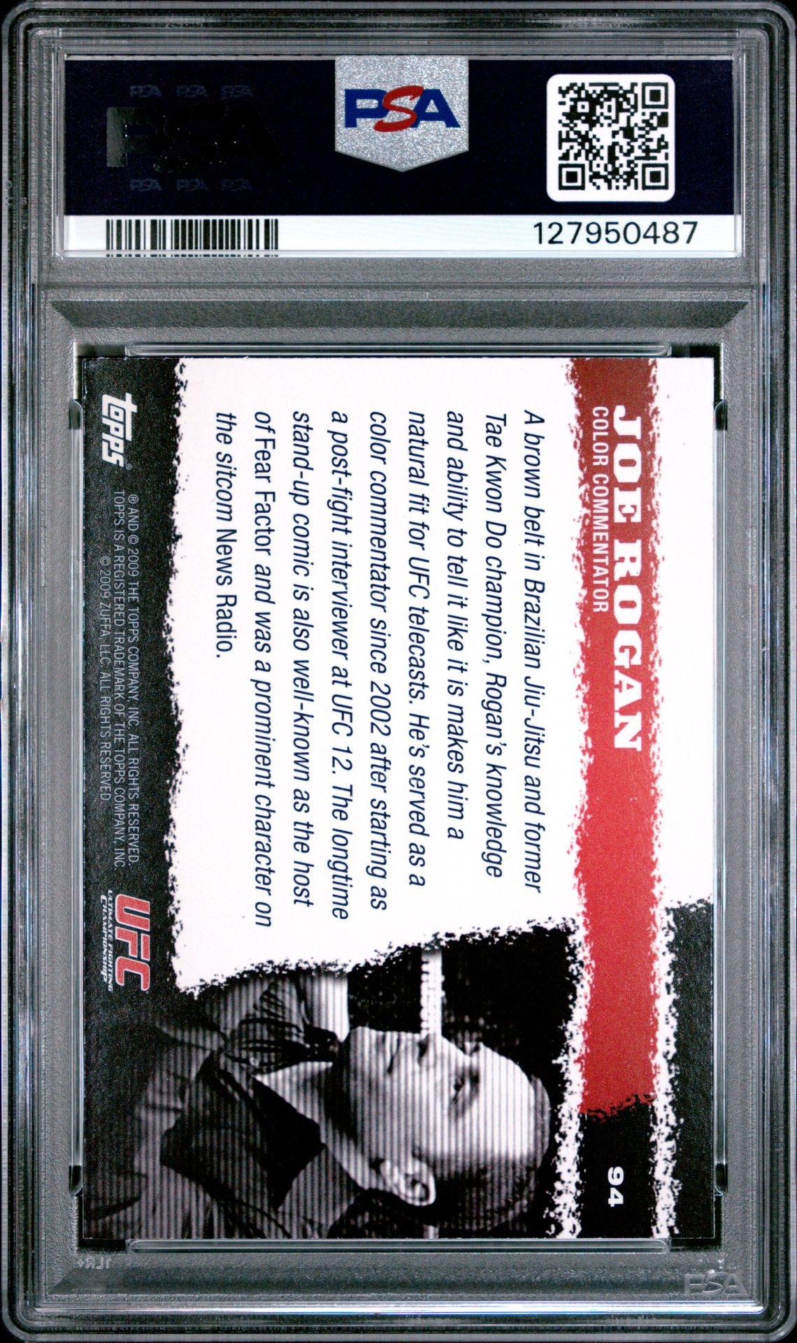 2009 Topps Ufc Round 1 Joe Rogan #94 Ex-Mt 6 back