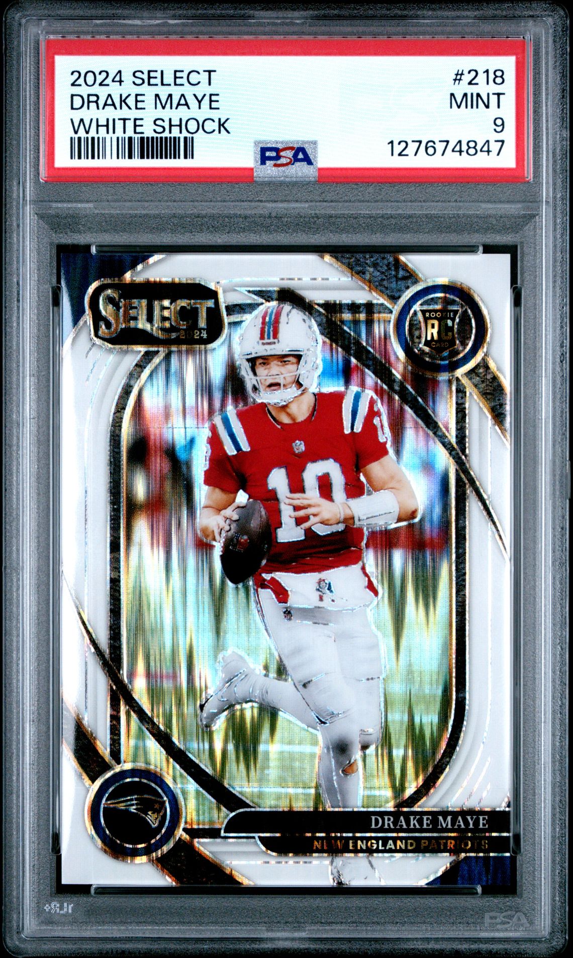 2024 Panini Select Drake Maye #218 (White Shock) Mint 9 front