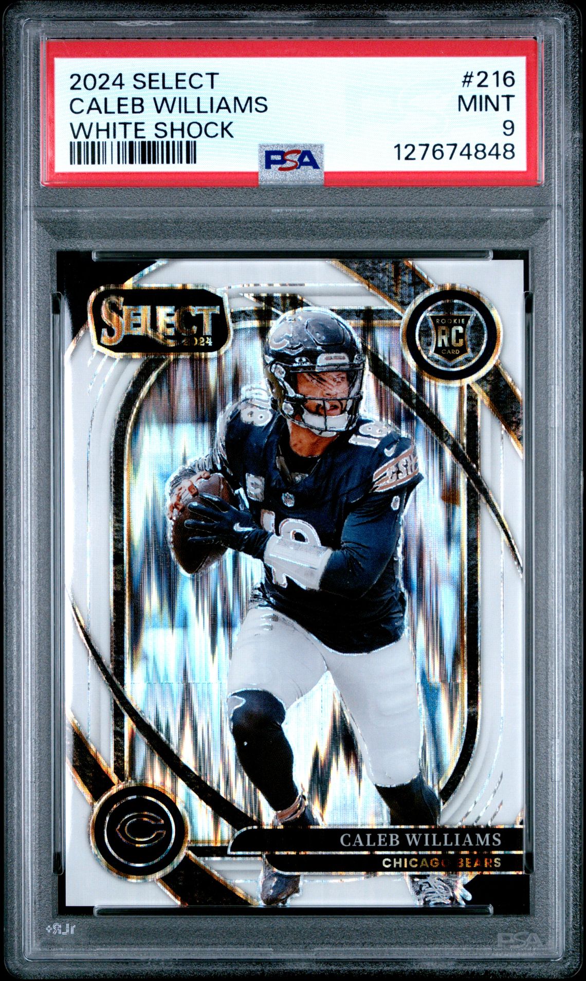 2024 Panini Select Caleb Williams #216 (White Shock) Mint 9 front