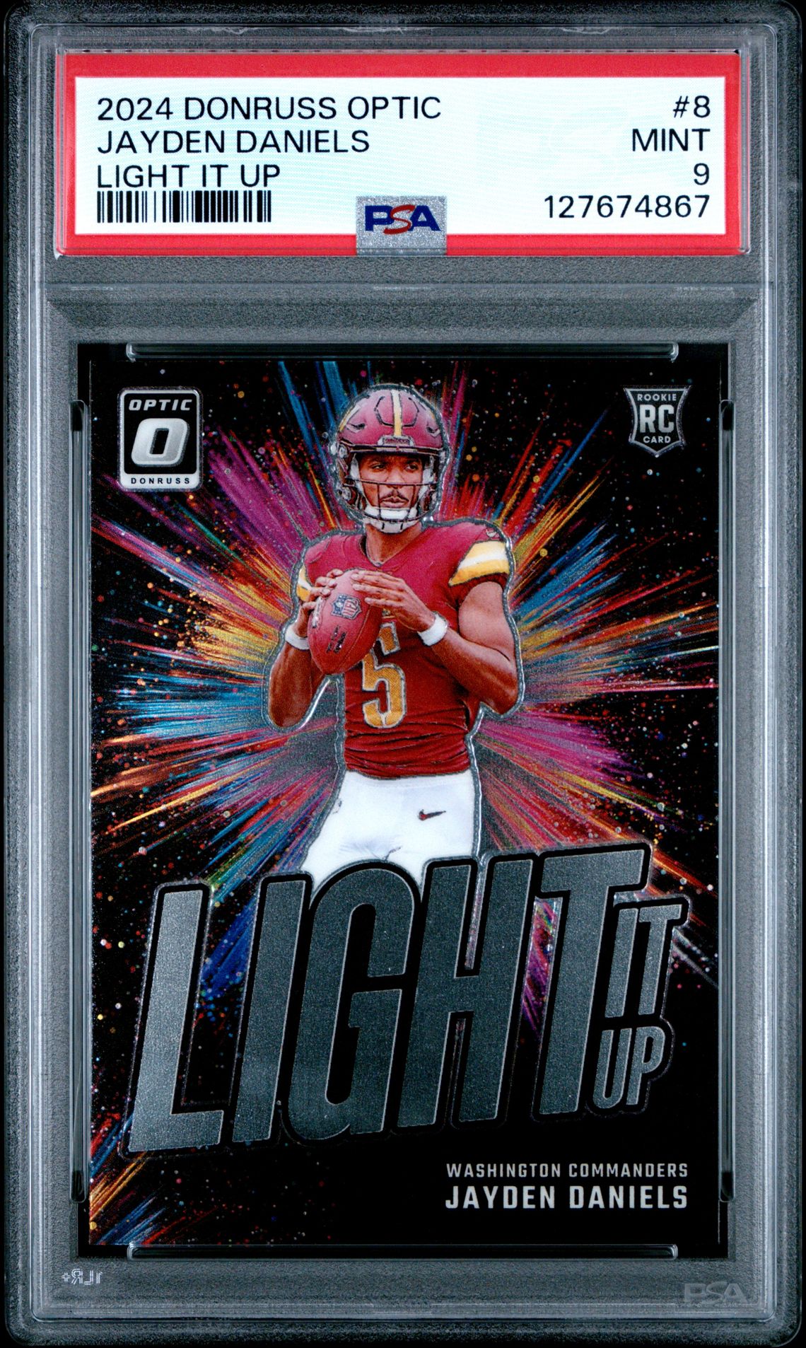 2024 Panini Donruss Optic Light It Up Jayden Daniels #8 Mint 9 front