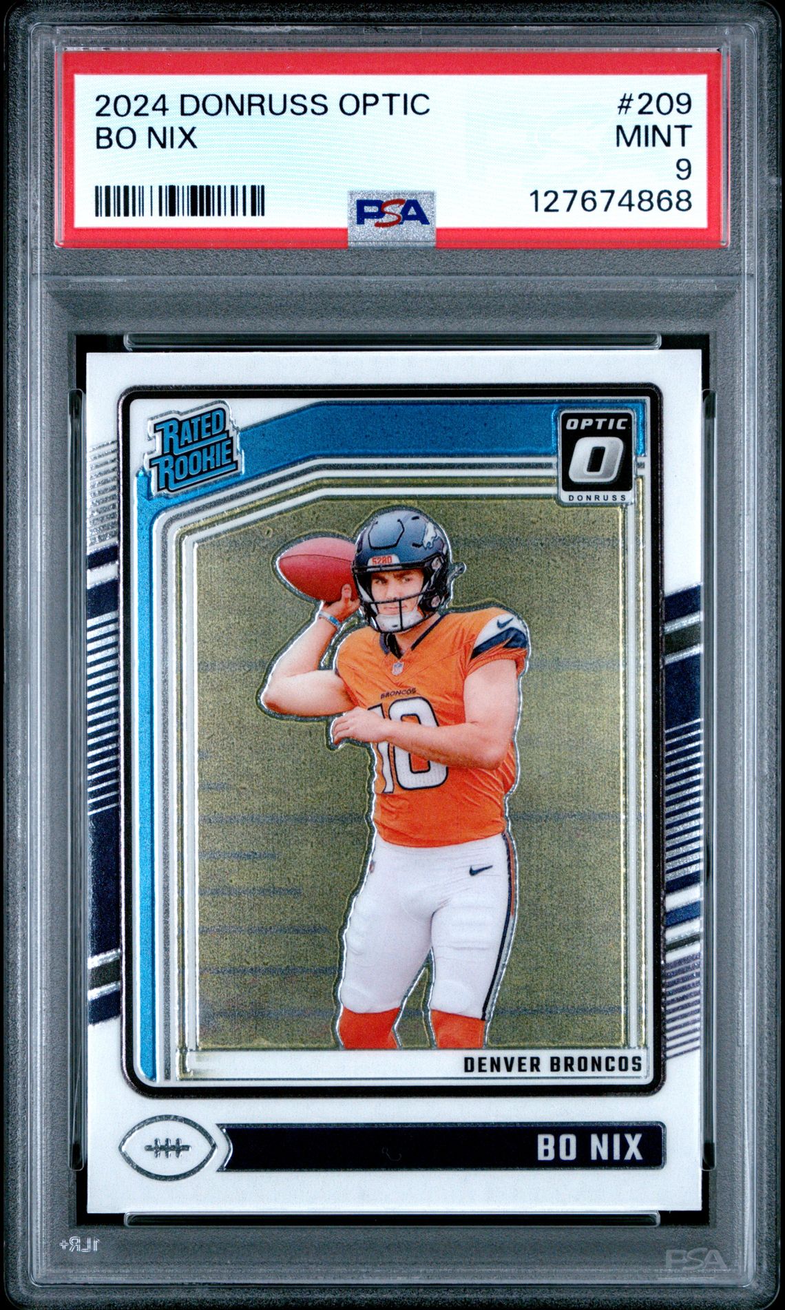2024 Panini Donruss Optic Bo Nix #209 Mint 9 front