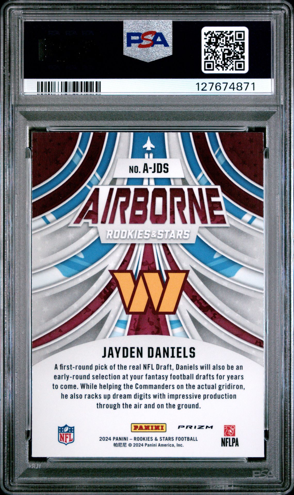 2024 Panini Rookies & Stars Airborne Jayden Daniels #Ajds Mint 9 back
