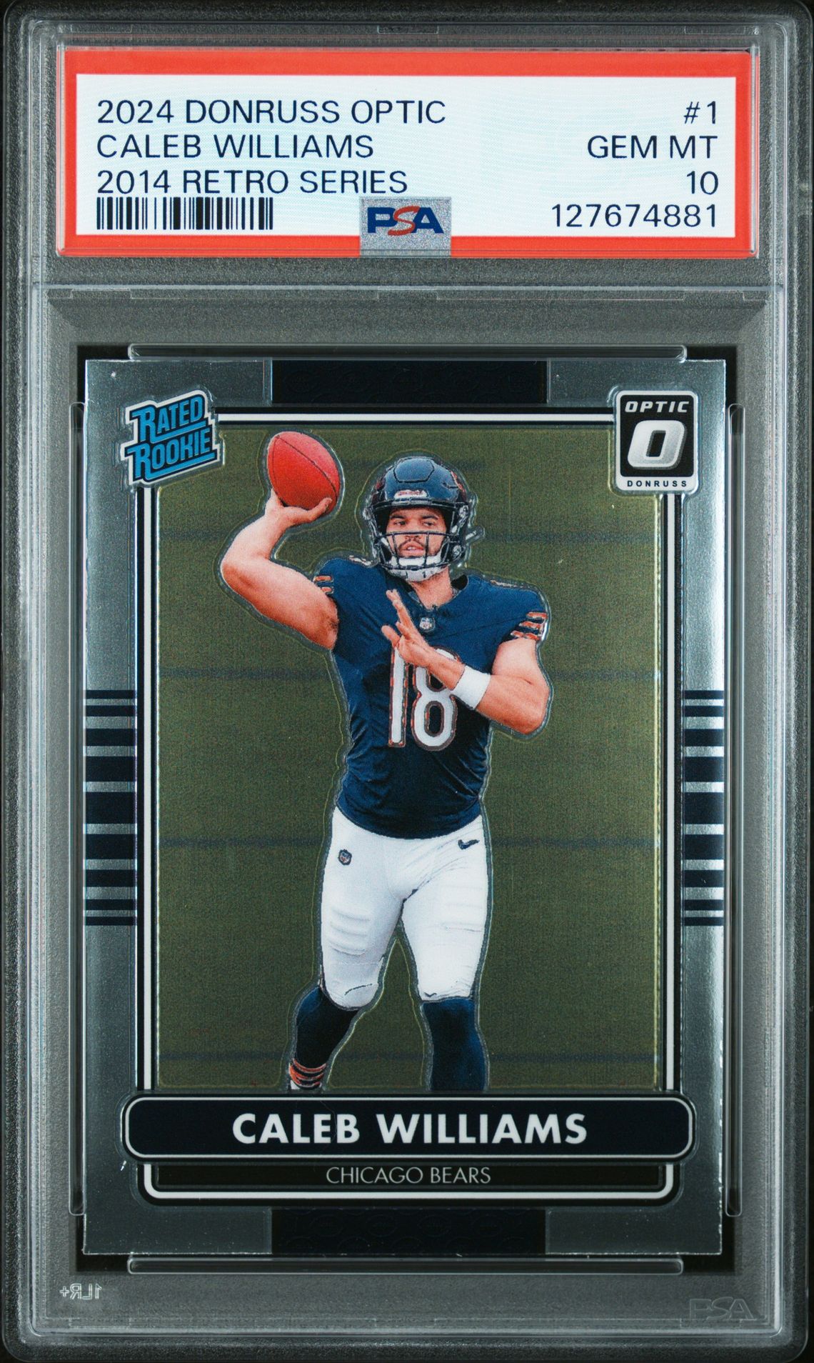 2024 Panini Donruss Optic 2014 Retro Series Caleb Williams #1 Gem Mt 10 front