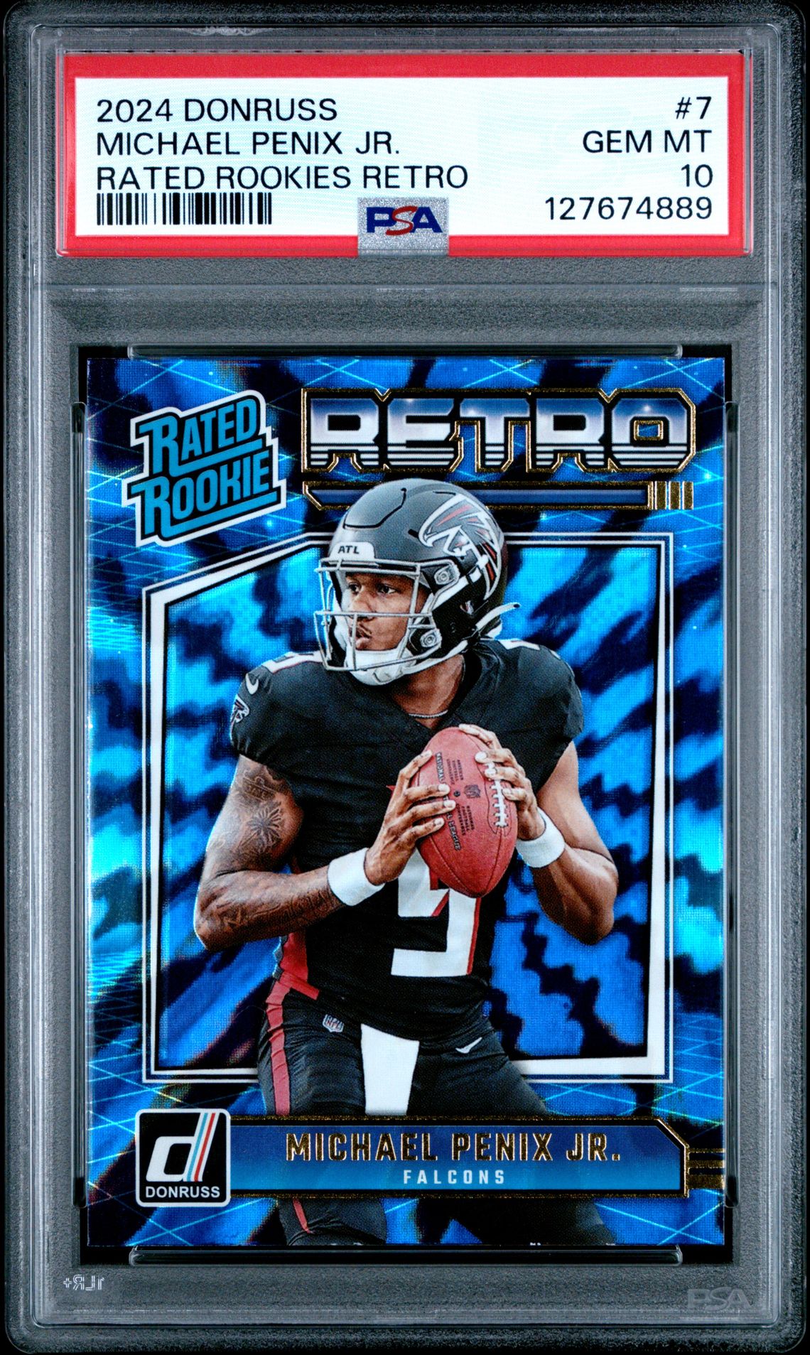 2024 Panini Donruss Rated Rookies Retro Michael Penix Jr. #7 Gem Mt 10 front