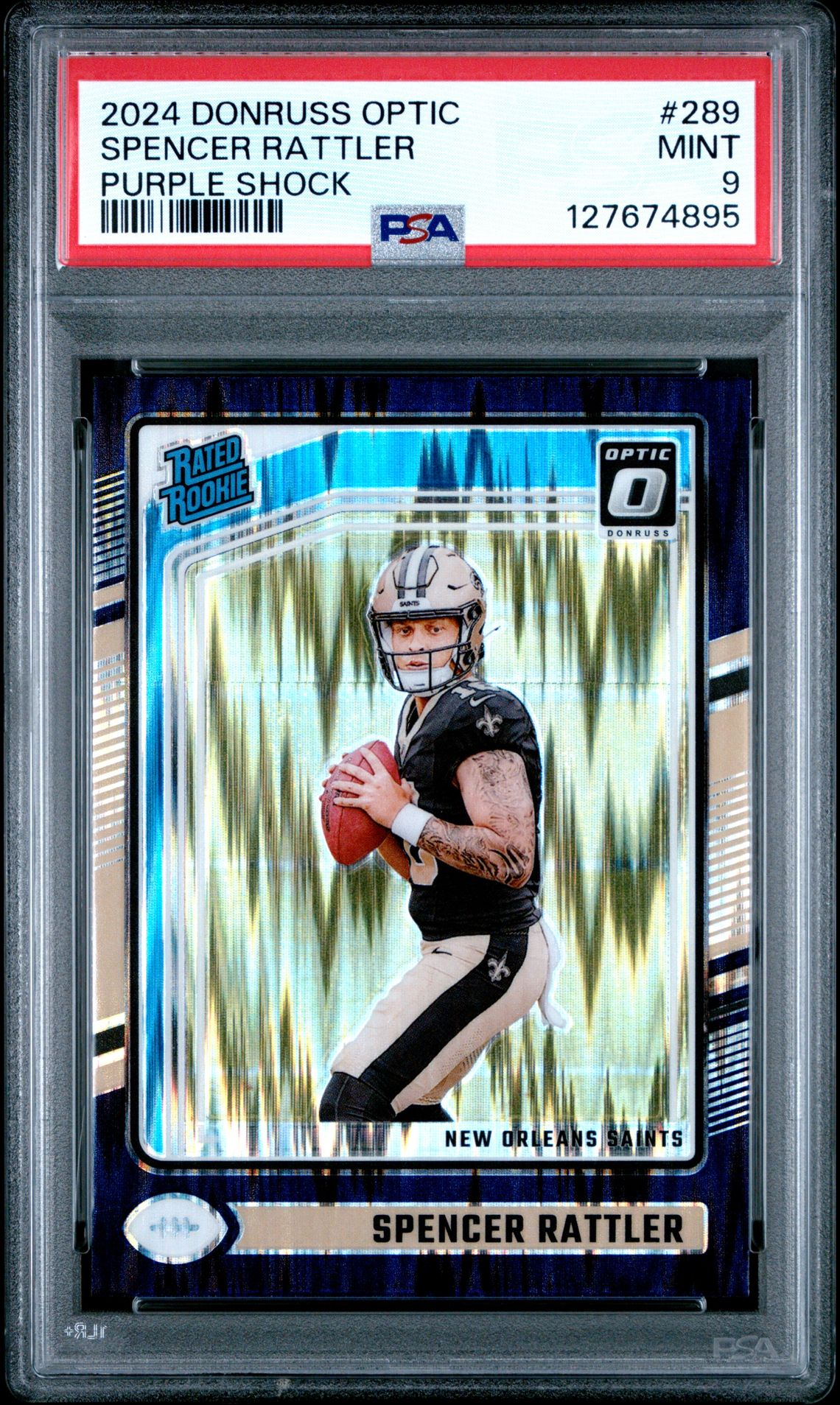 2024 Panini Donruss Optic Spencer Rattler #289 (Purple Shock) Mint 9 front