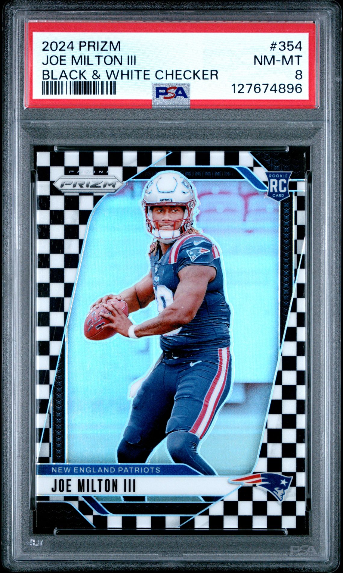 2024 Panini Prizm Joe Milton Iii #354 (Black & White Checker) Nm-Mt 8 front