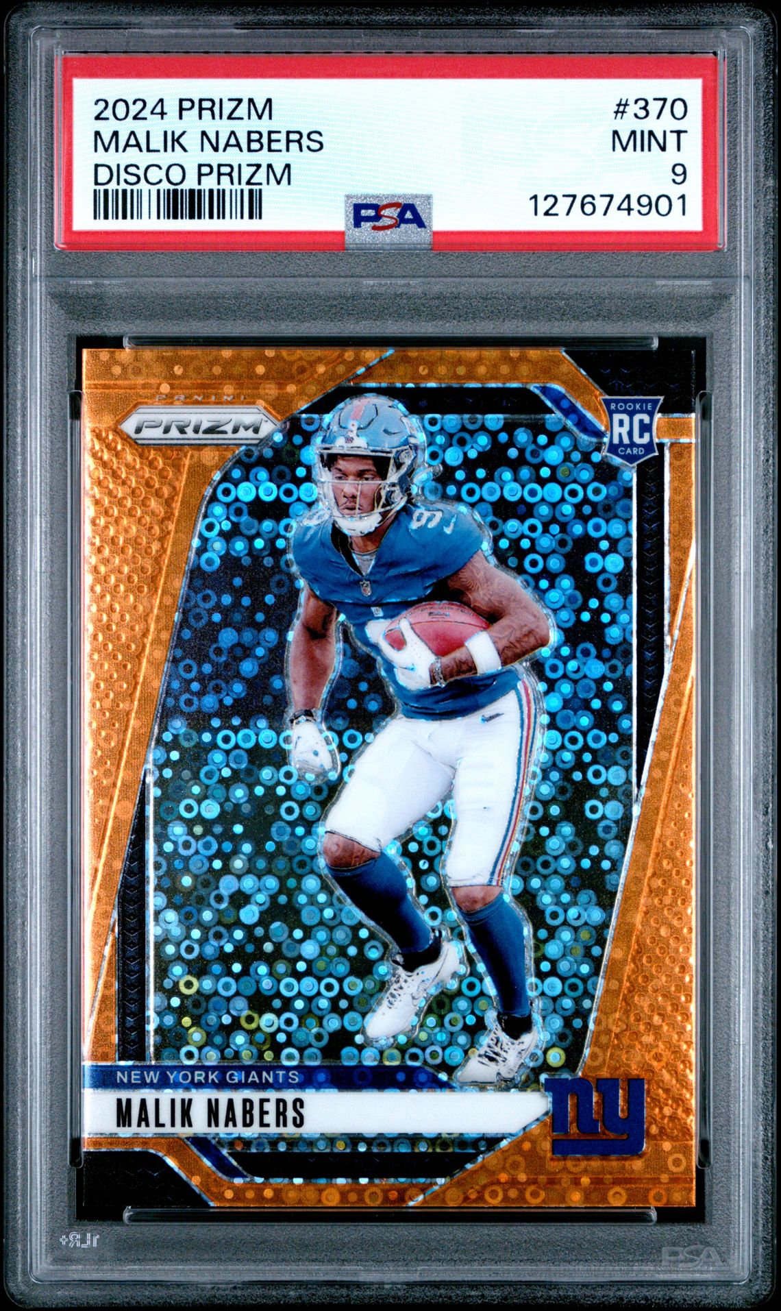 2024 Panini Prizm Malik Nabers #370 (Disco Prizm) Mint 9 front