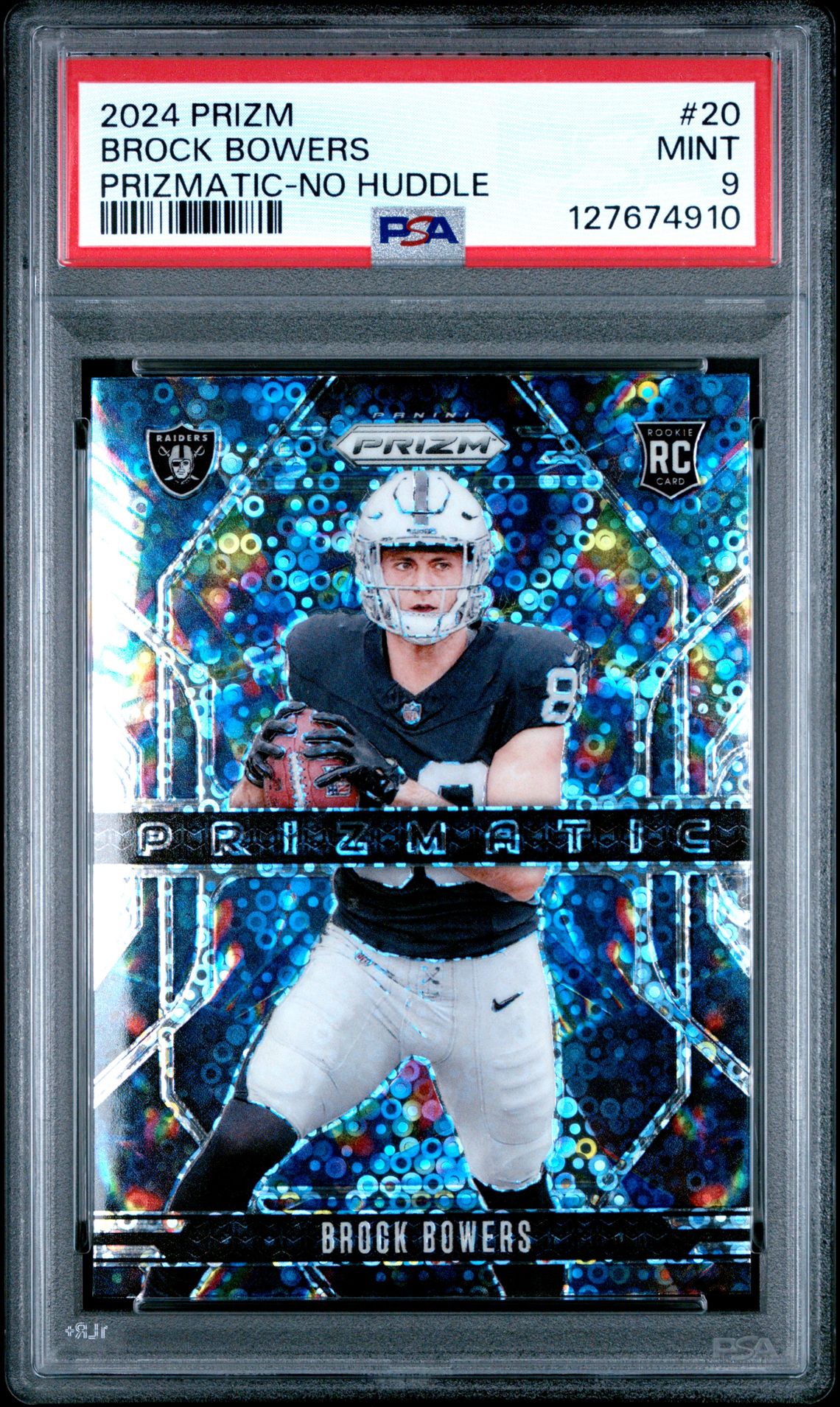 2024 Panini Prizm Prizmatic Brock Bowers #20 (Prizmatic-No Huddle) Mint 9 front