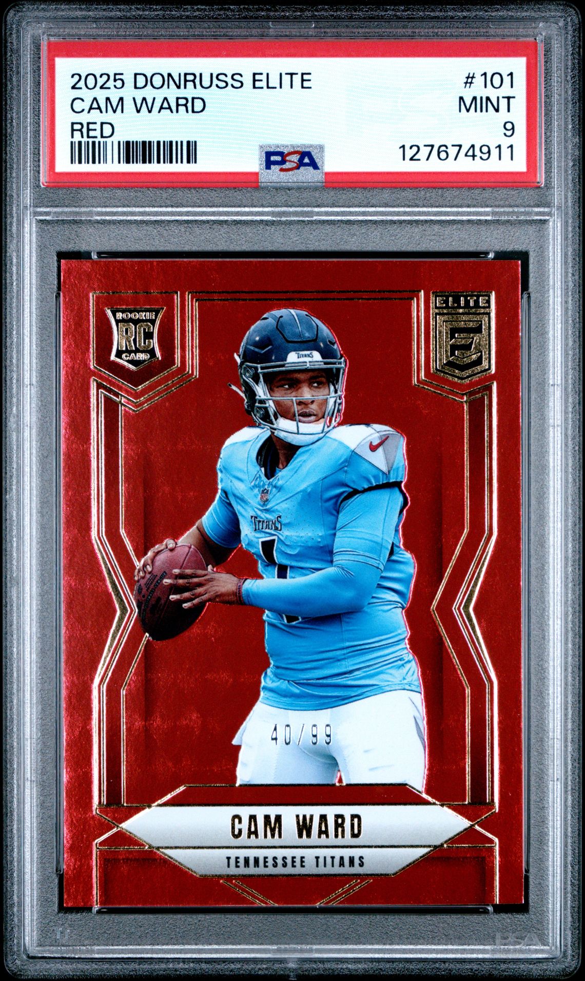 2025 Panini Donruss Elite Cam Ward #101 (Red) Mint 9 front