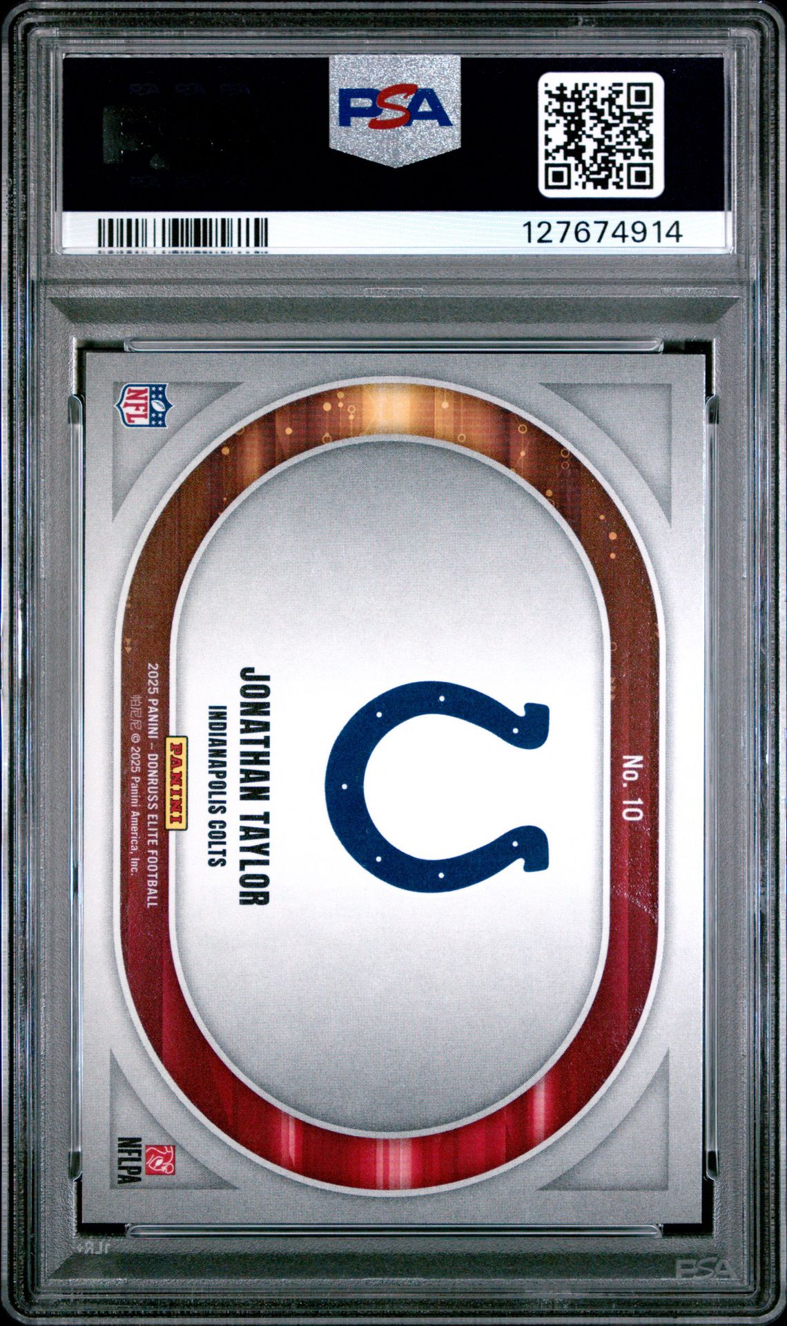 2025 Panini Donruss Elite Full Throttle Jonathan Taylor #10 (Full Throttle-Blue) Gem Mt 10 back