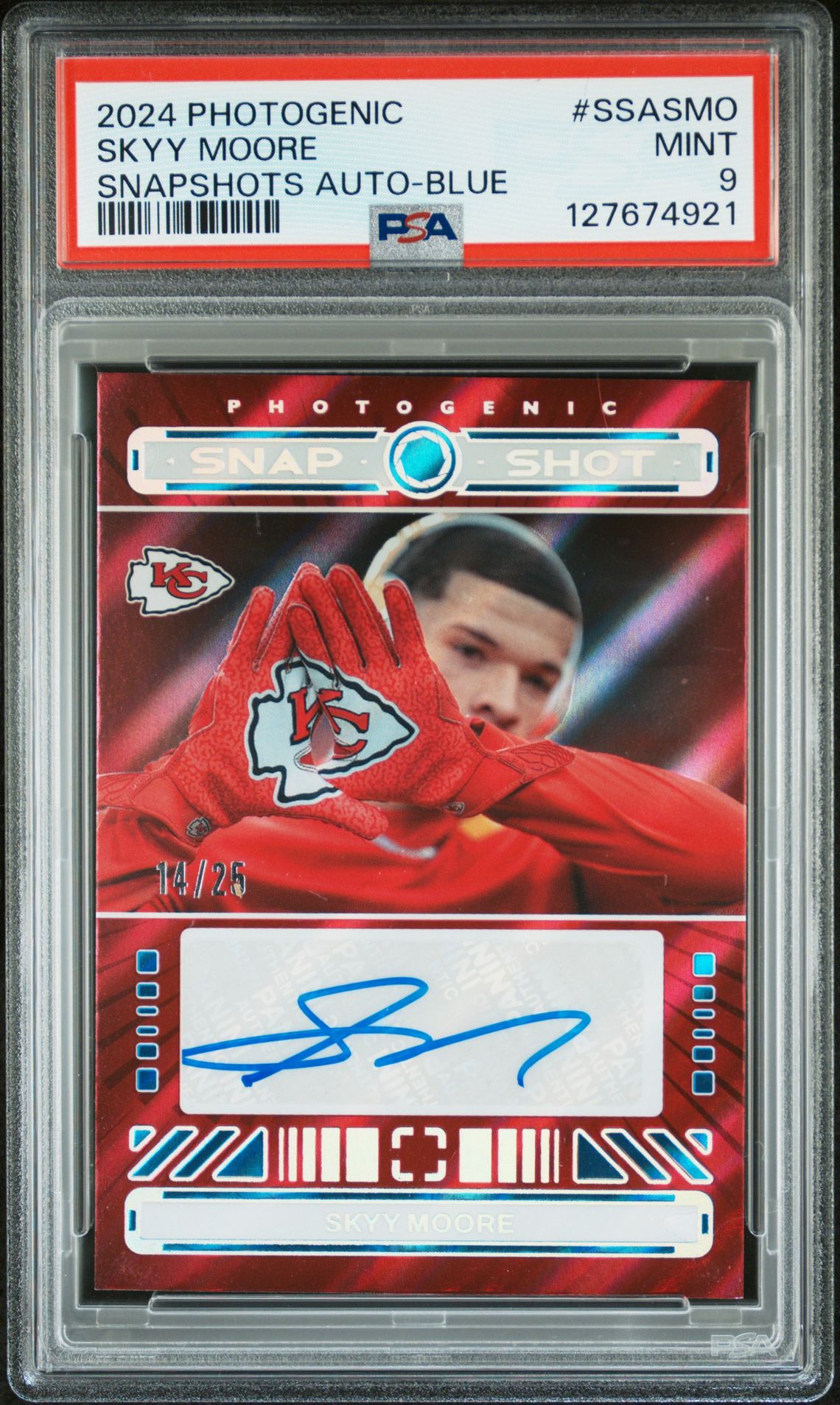 2024 Panini Photogenic Snapshots Autographs Skyy Moore #Ssasmo (Snapshots Auto-Blue) Mint 9 front