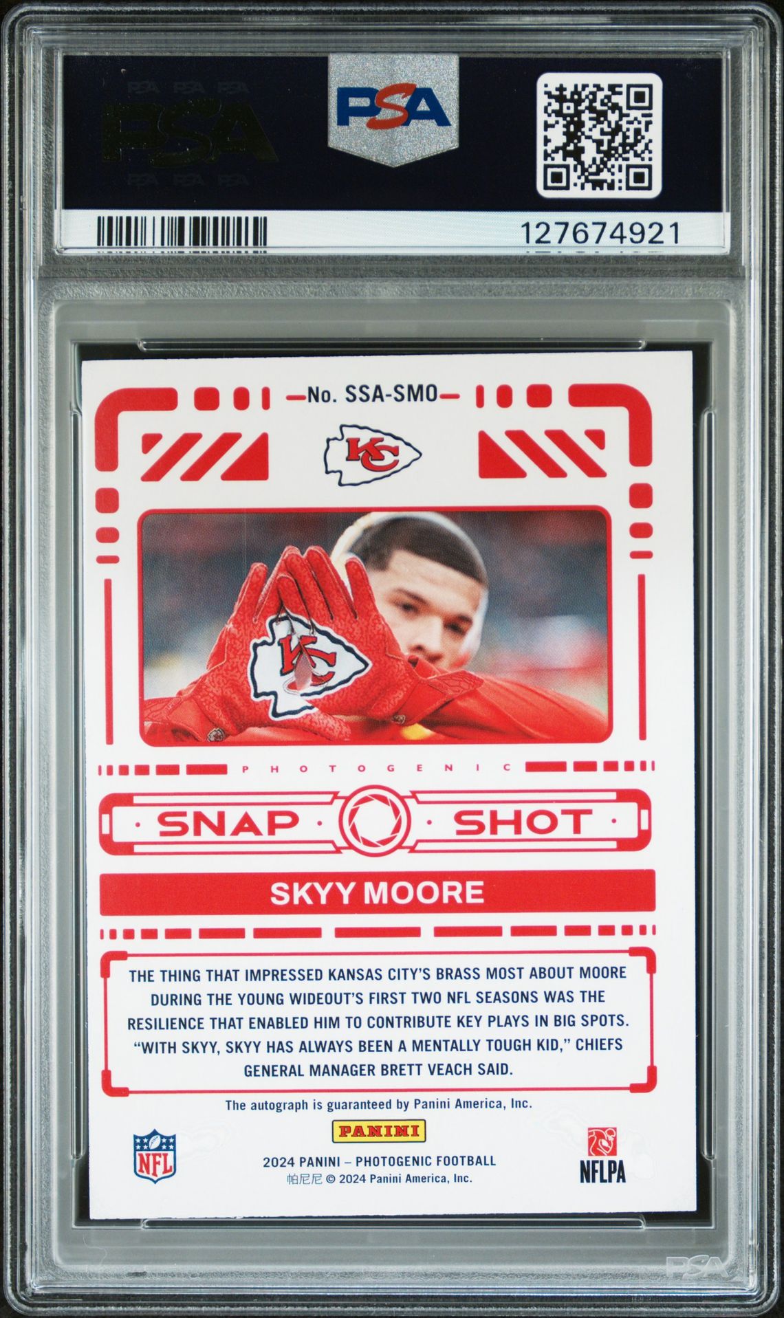 2024 Panini Photogenic Snapshots Autographs Skyy Moore #Ssasmo (Snapshots Auto-Blue) Mint 9 back