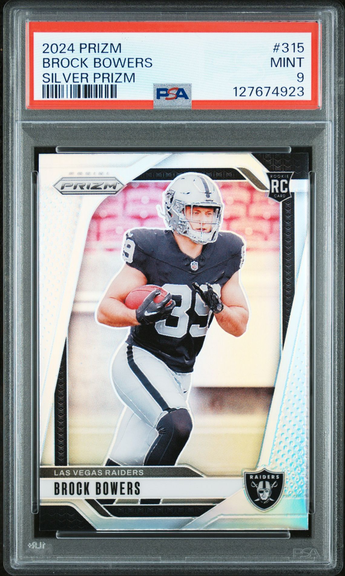 2024 Panini Prizm Brock Bowers #315 (Silver Prizm) Mint 9 front