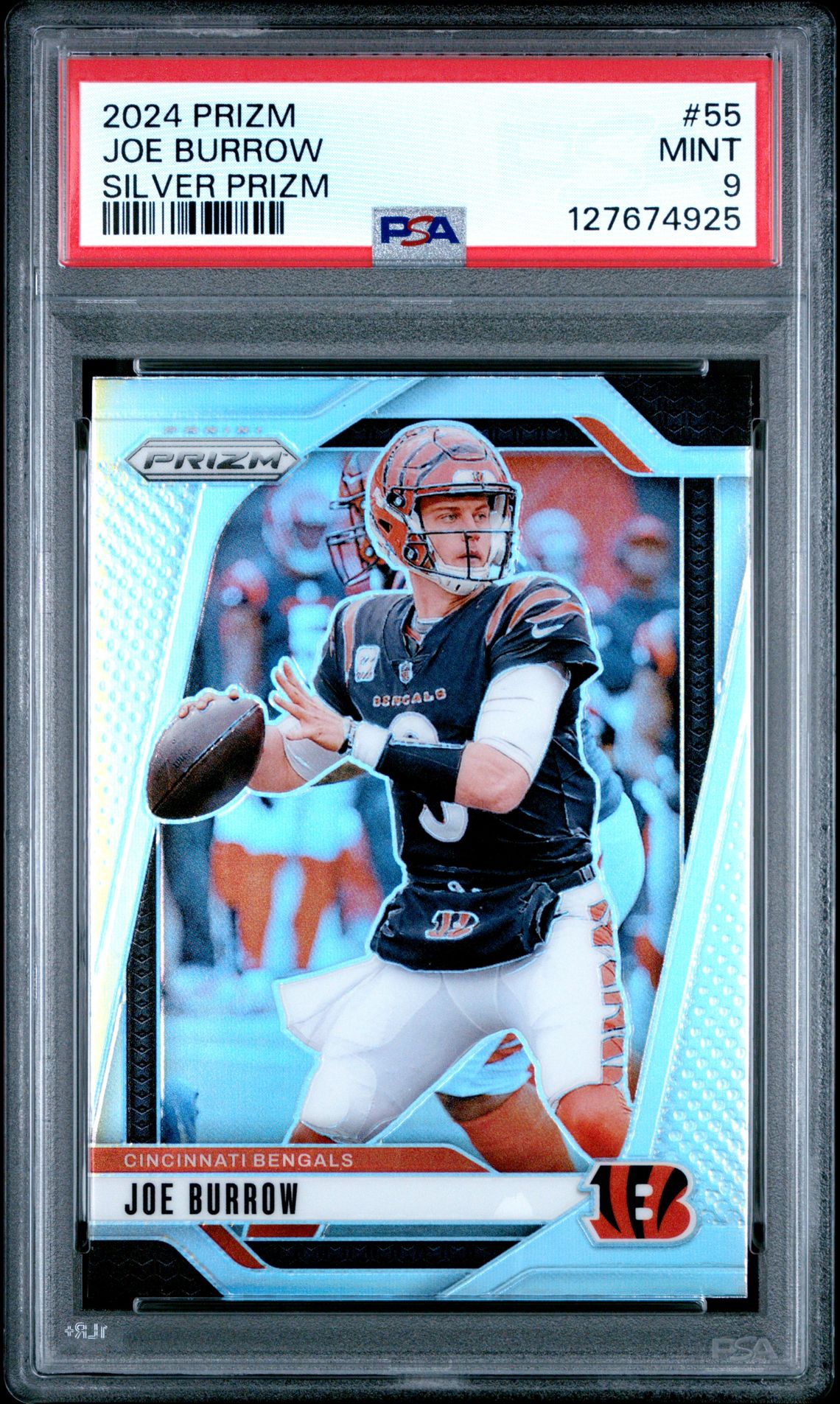 2024 Panini Prizm Joe Burrow #55 (Silver Prizm) Mint 9 front