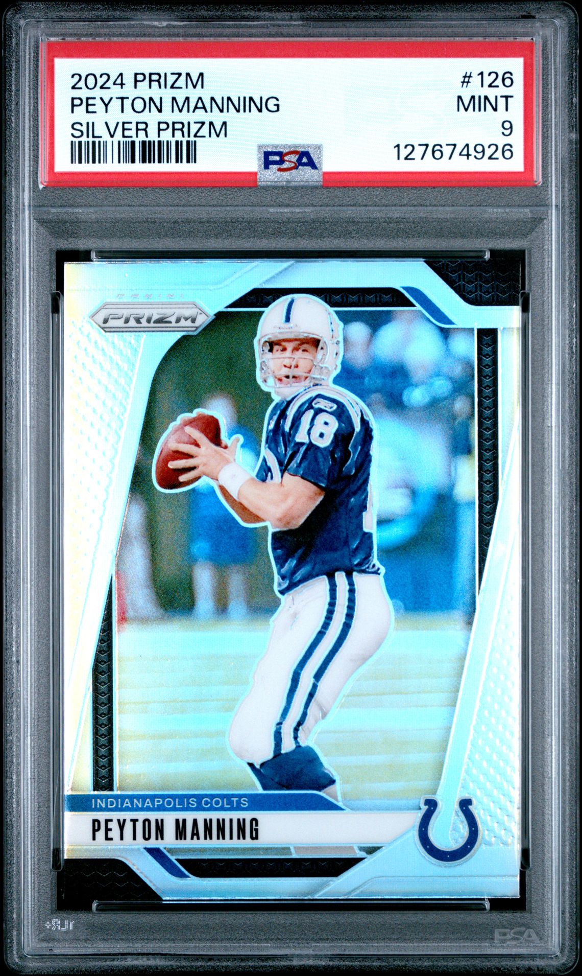 2024 Panini Prizm Peyton Manning #126 (Silver Prizm) Mint 9 front