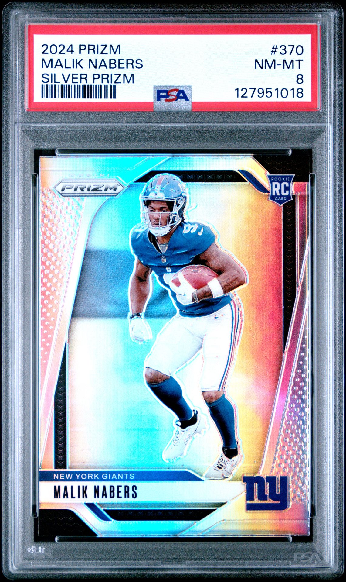 2024 Panini Prizm Malik Nabers #370 (Silver Prizm) Nm-Mt 8 front