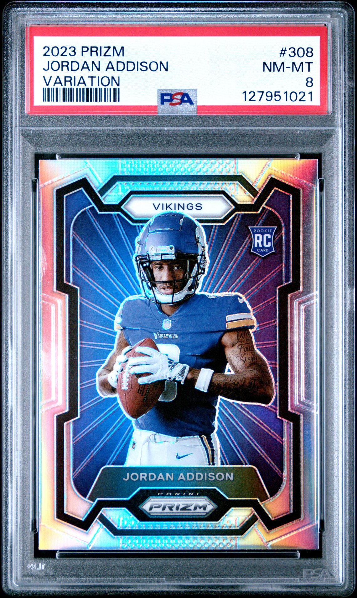 2023 Panini Prizm Jordan Addison #308 (Variation) Nm-Mt 8 front