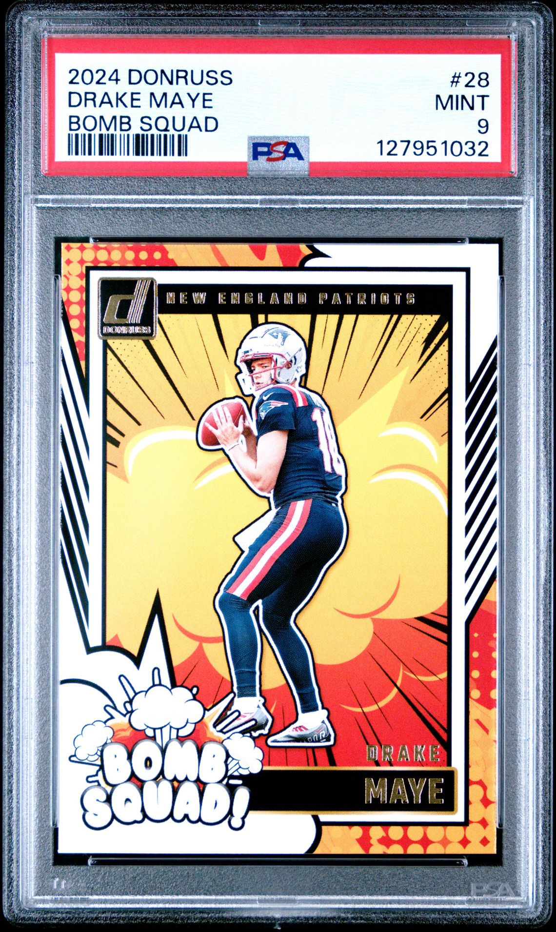 2024 Panini Donruss Bomb Squad Drake Maye #28 Mint 9 front