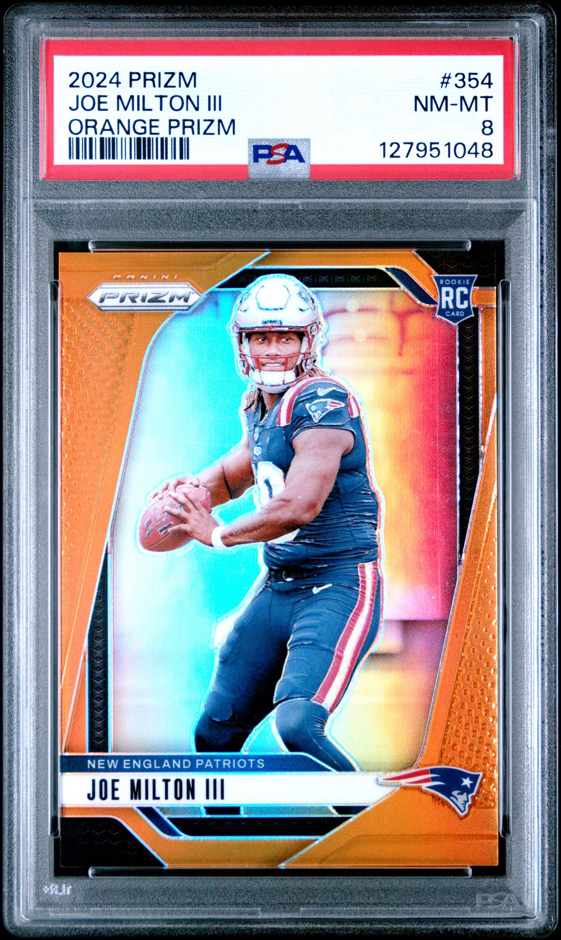 2024 Panini Prizm Joe Milton Iii #354 (Orange Prizm) Nm-Mt 8 front