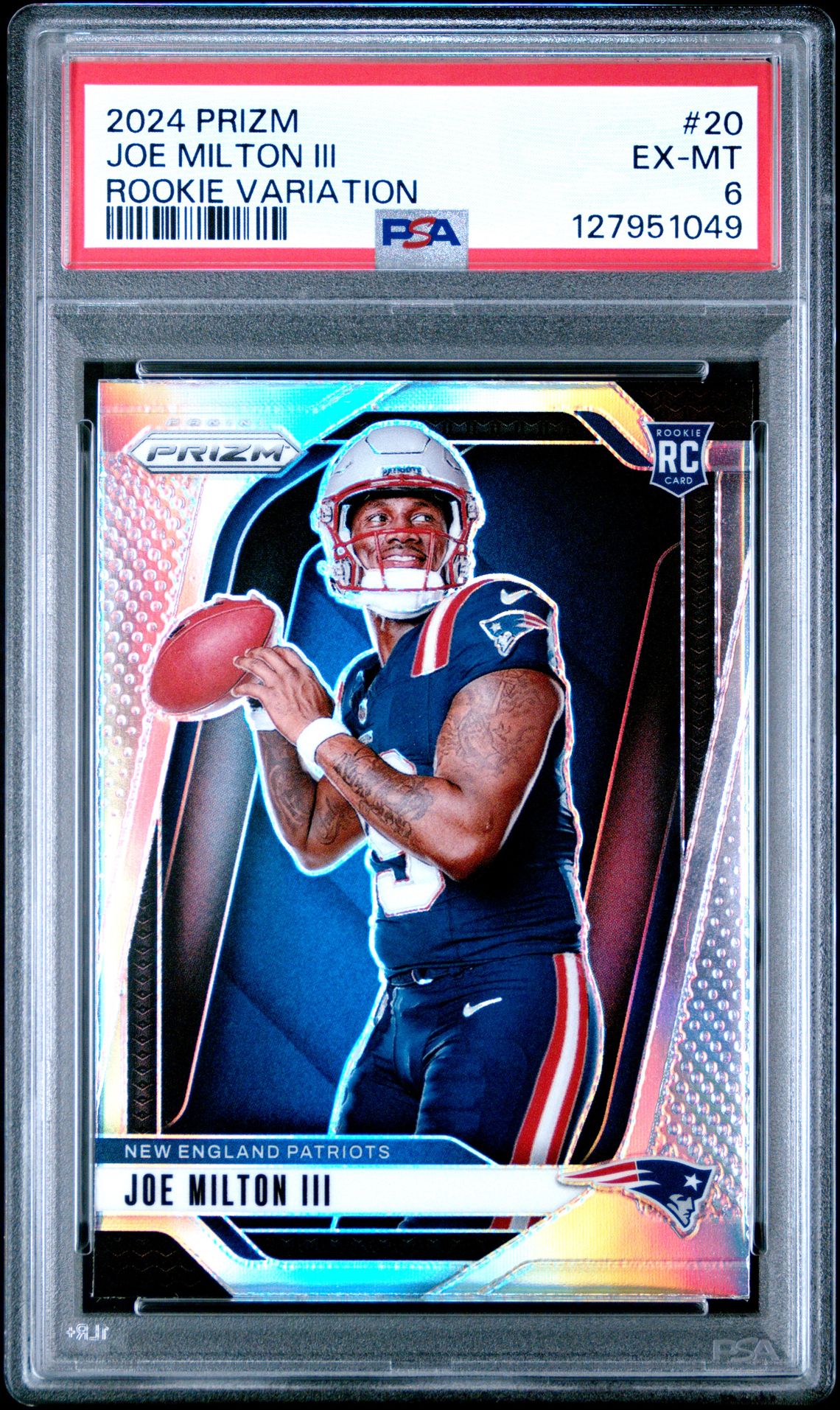 2024 Panini Prizm Rookie Variation Joe Milton Iii #20 Ex-Mt 6 front