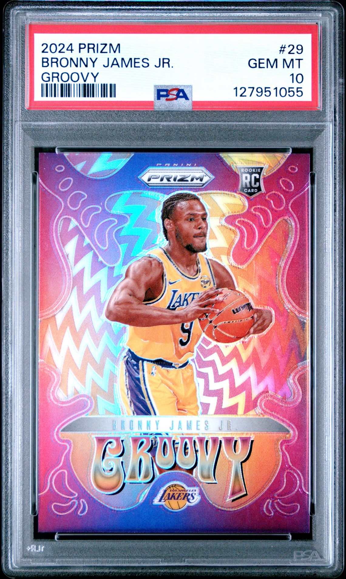2024 Panini Prizm Groovy Bronny James Jr. #29 Gem Mt 10 front