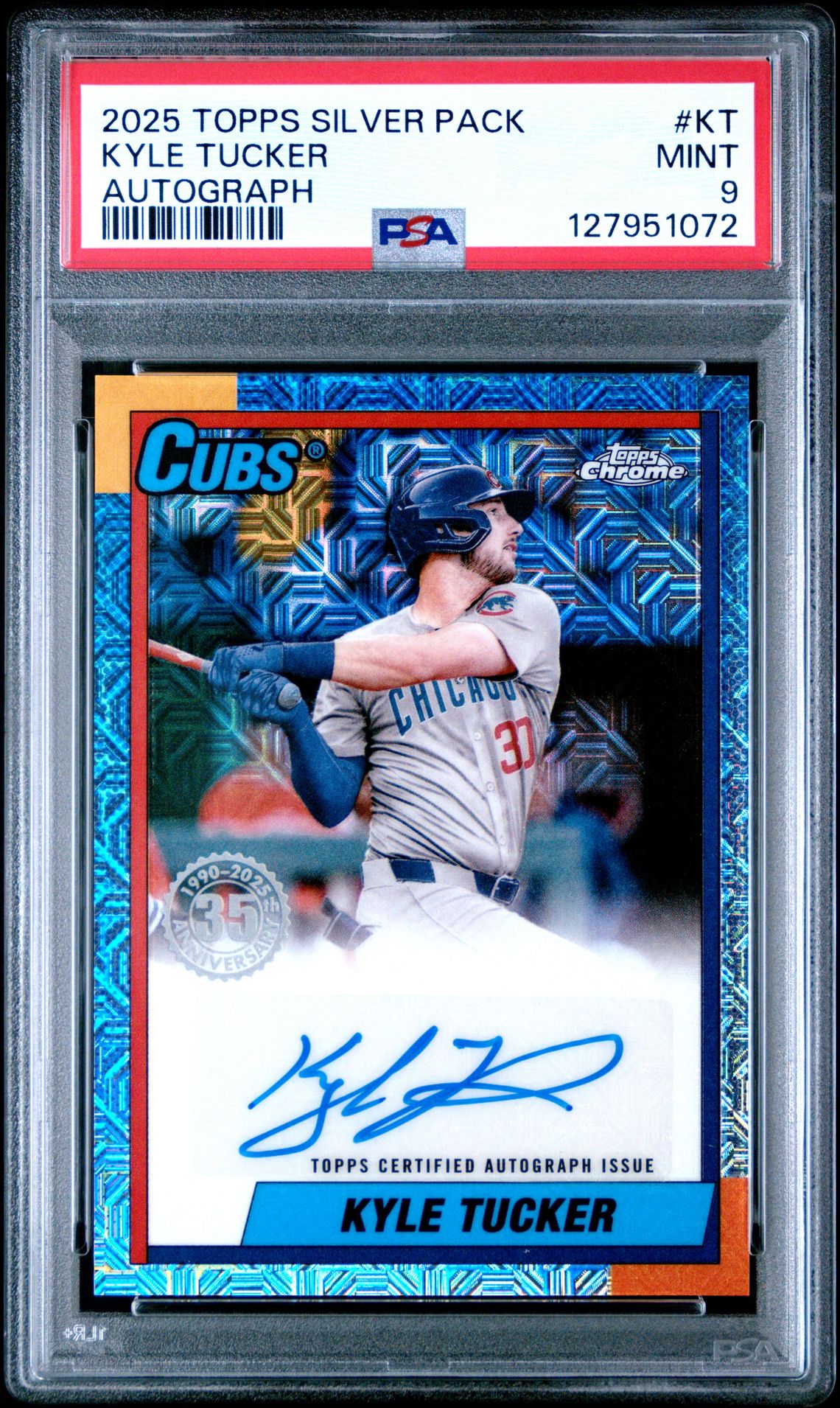 2025 Topps Silver Pack 1990 Chrome Promo Autograph Kyle Tucker #Kt (Series 2) Mint 9 front
