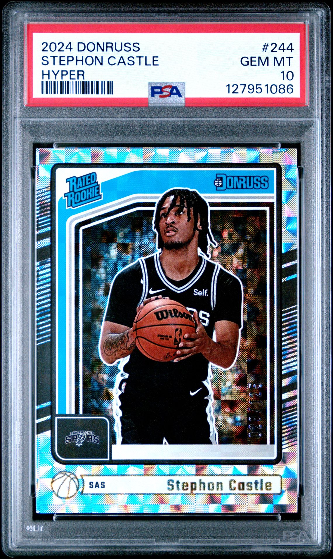 2024 Panini Donruss Stephon Castle #244 (Hyper) Gem Mt 10 front