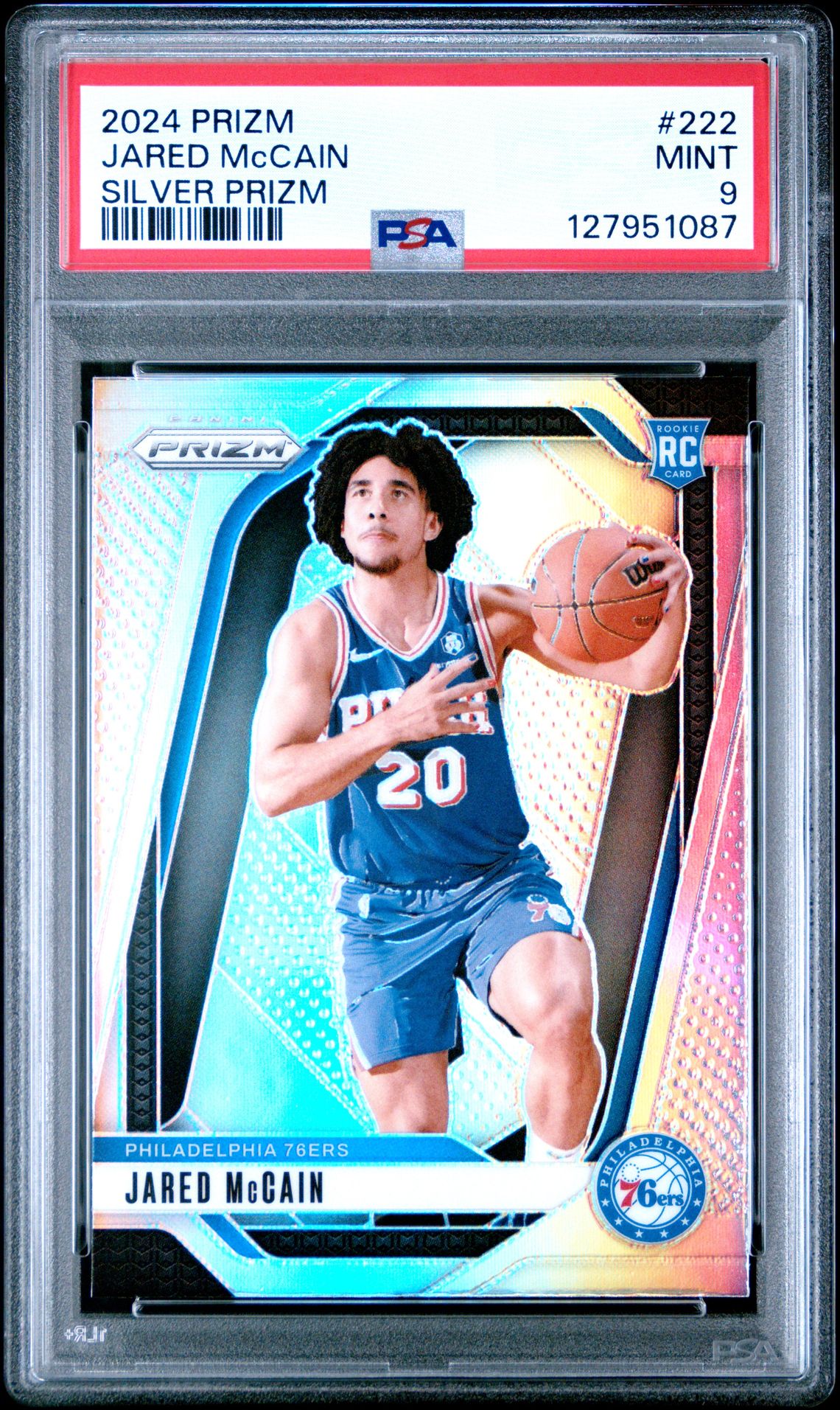 2024 Panini Prizm Jared Mccain #222 (Silver Prizm) Mint 9 front