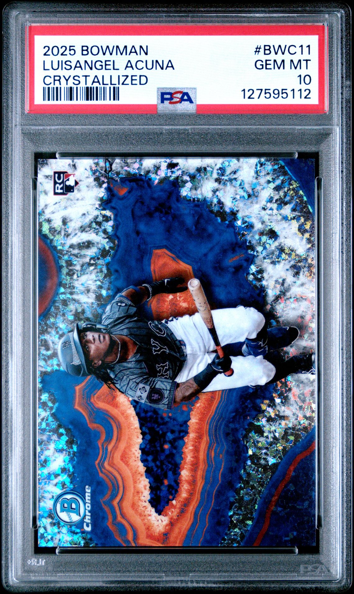 2025 Bowman Crystallized Luisangel Acuna #Bwc11 Gem Mt 10 front