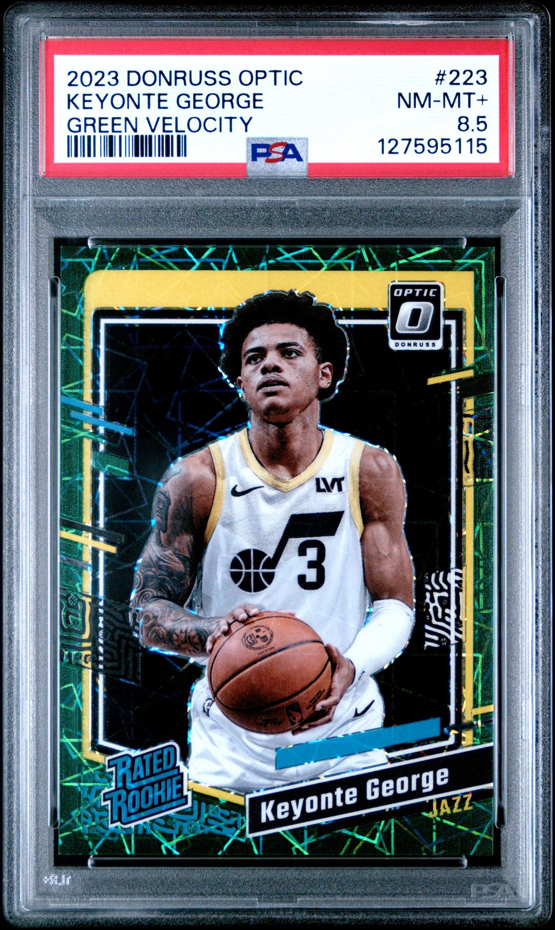 2023 Panini Donruss Optic Keyonte George #223 (Green Velocity) Nm-Mt+ 8.5 front