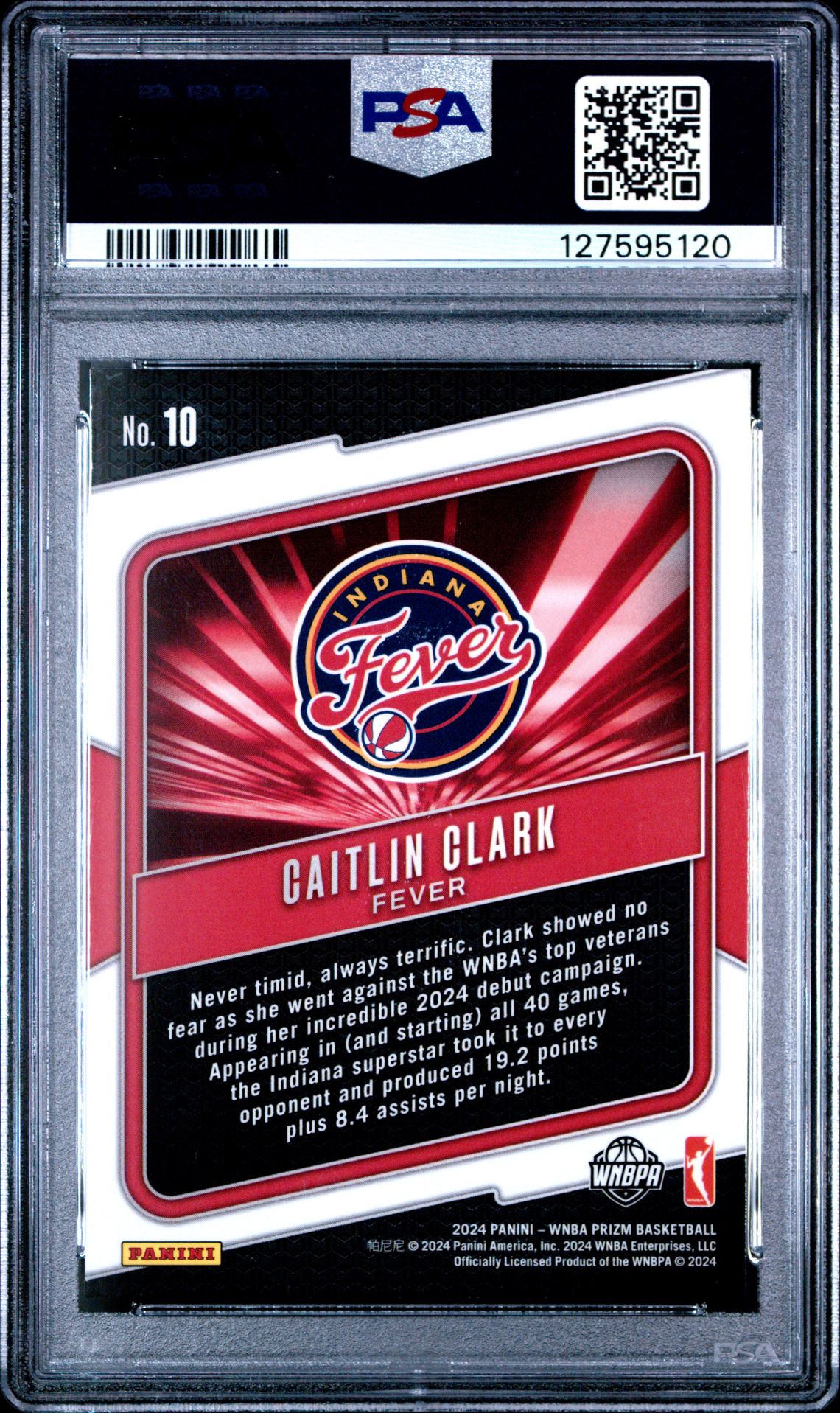 2024 Panini Prizm Wnba Fearless Caitlin Clark #10 Nm-Mt 8 back