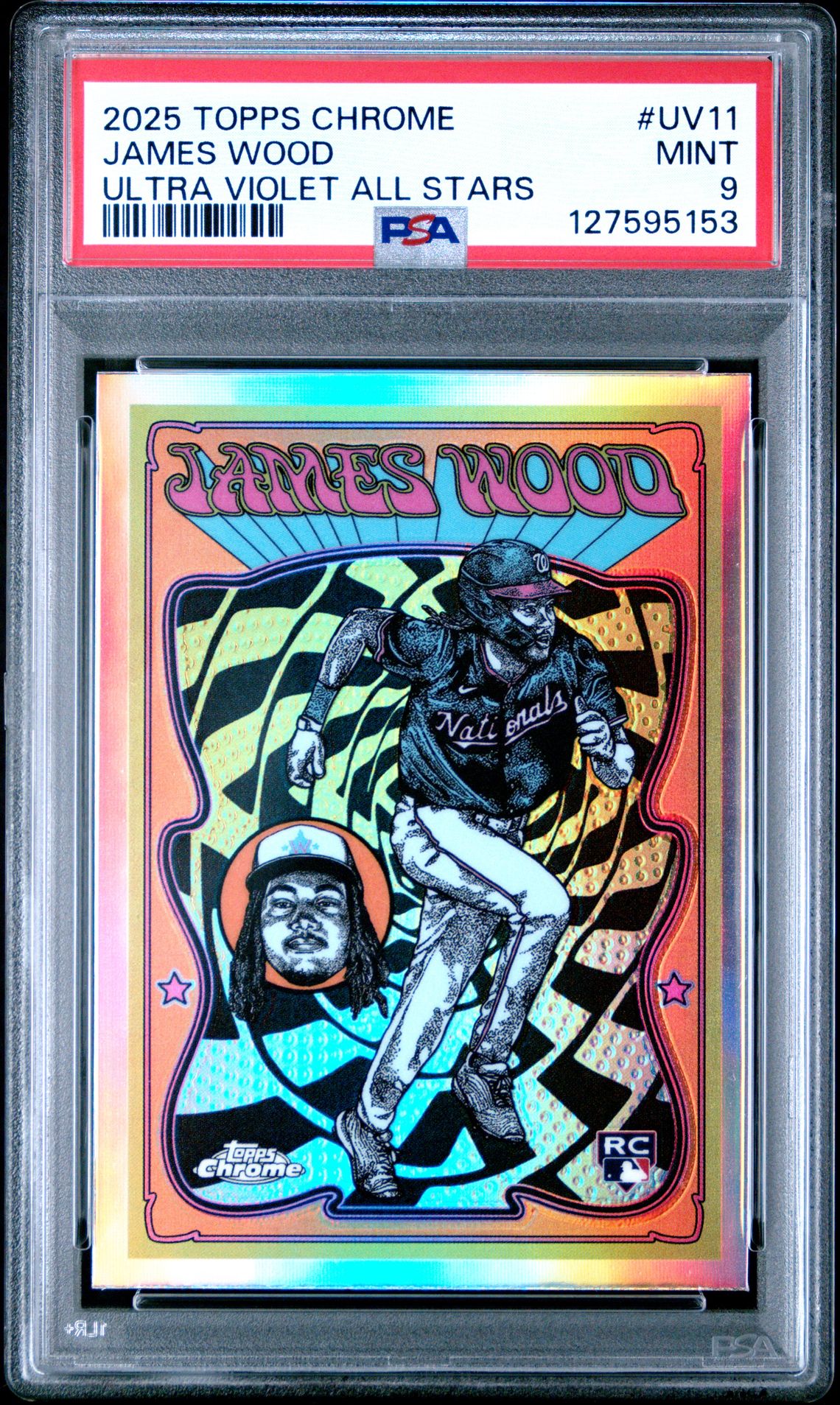 2025 Topps Chrome Ultra Violet All Stars James Wood #Uv11 Mint 9 front