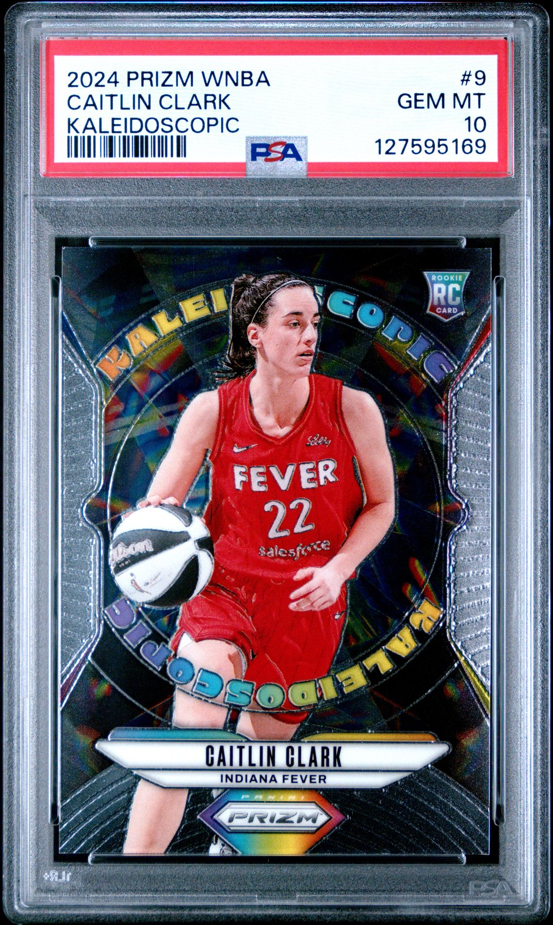 2024 Panini Prizm Wnba Kaleidoscopic Caitlin Clark #9 Gem Mt 10 front