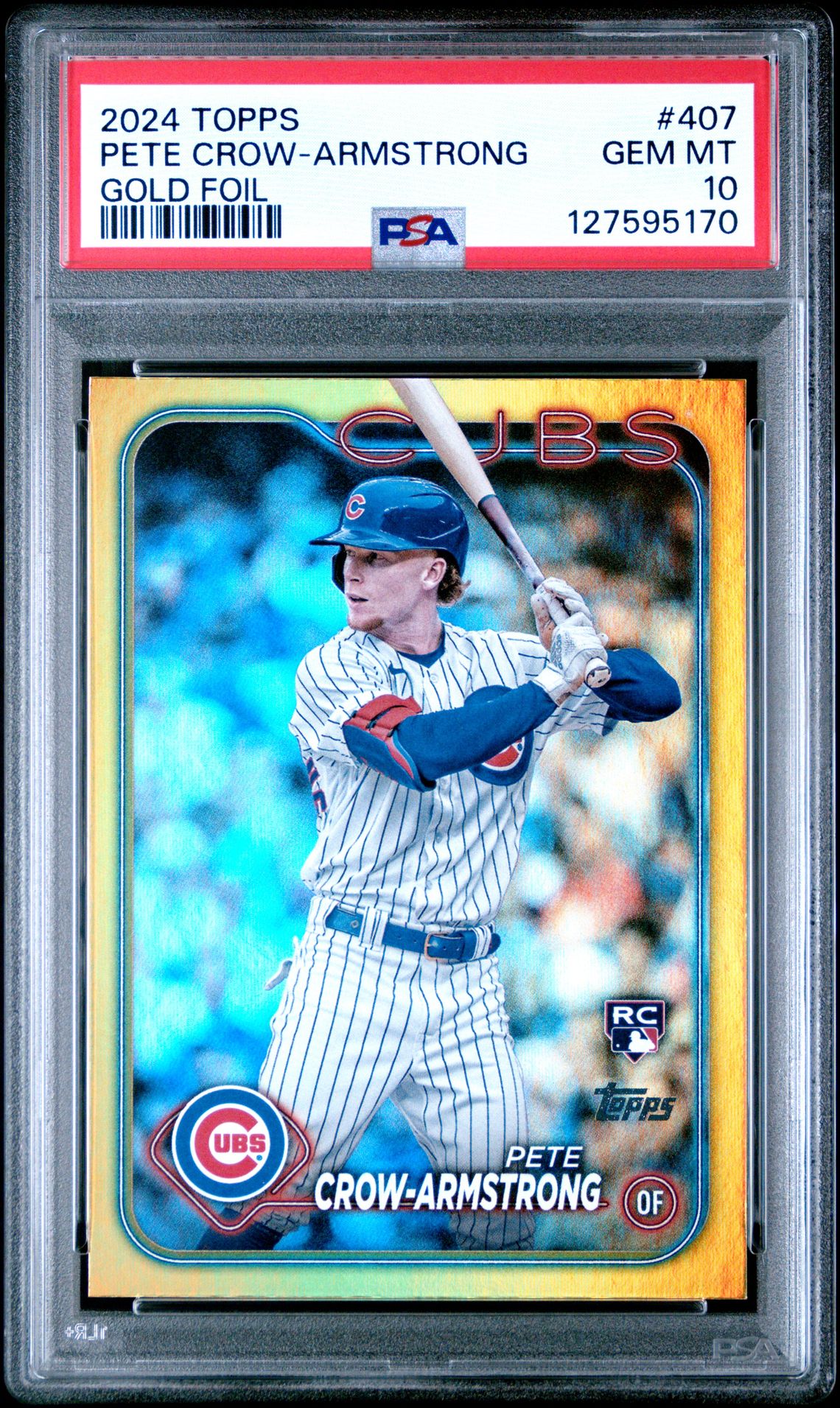 2024 Topps Pete Crow-Armstrong #407 (Gold Foil) Gem Mt 10 front